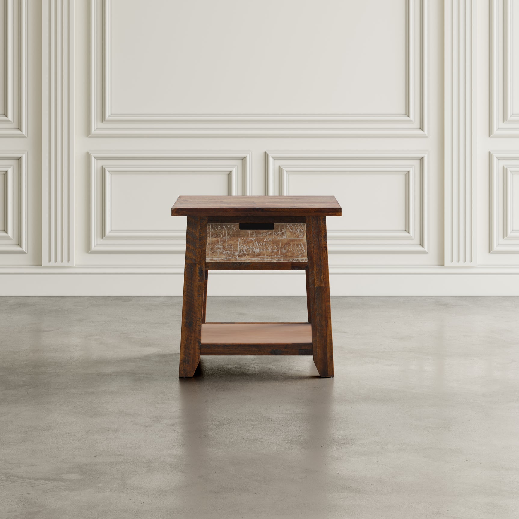 Painted Canyon Distressed Brown End Table - Ornate Home
