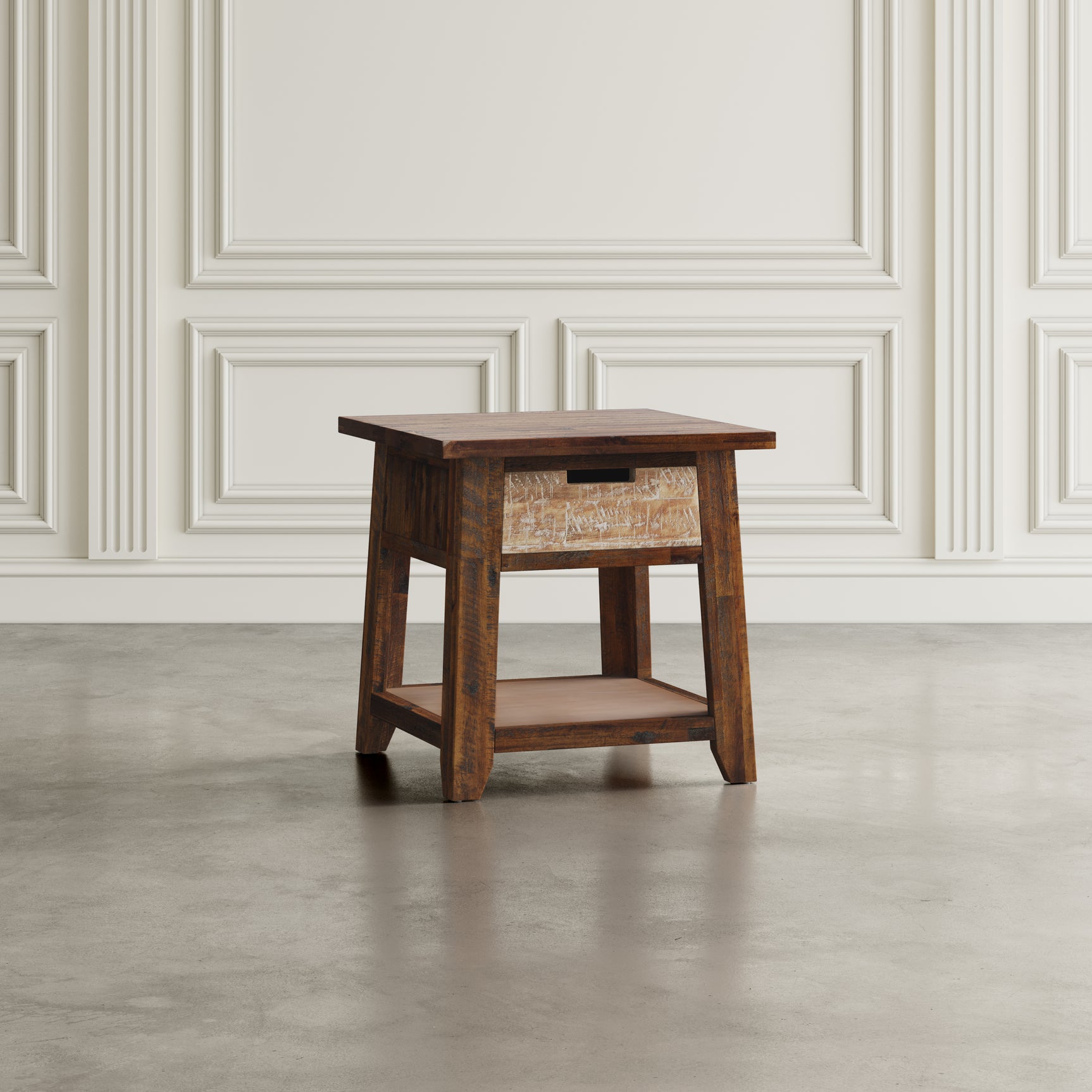 Painted Canyon Distressed Brown End Table - Ornate Home