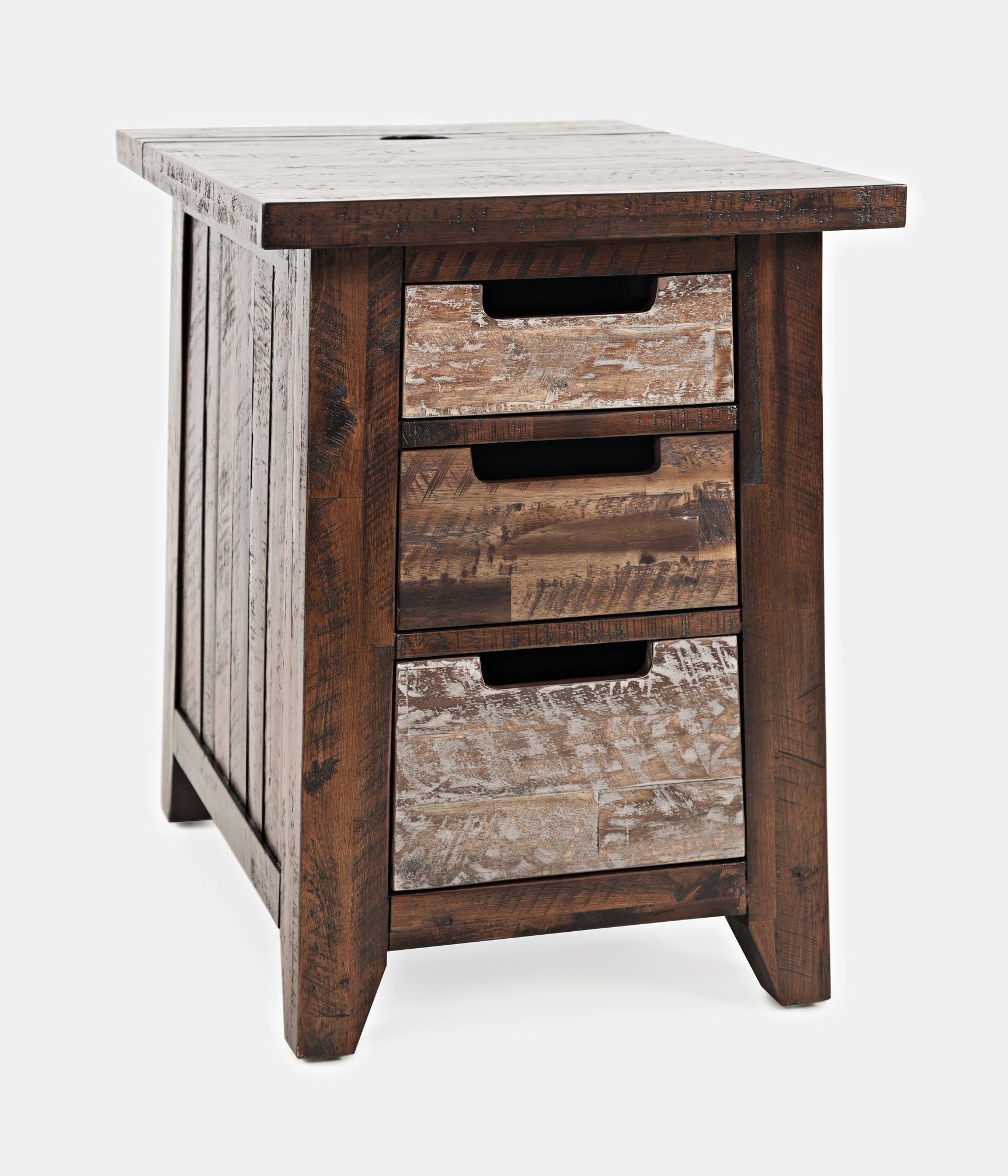 Painted Canyon Distressed Brown Power Chairside Table - Ornate Home