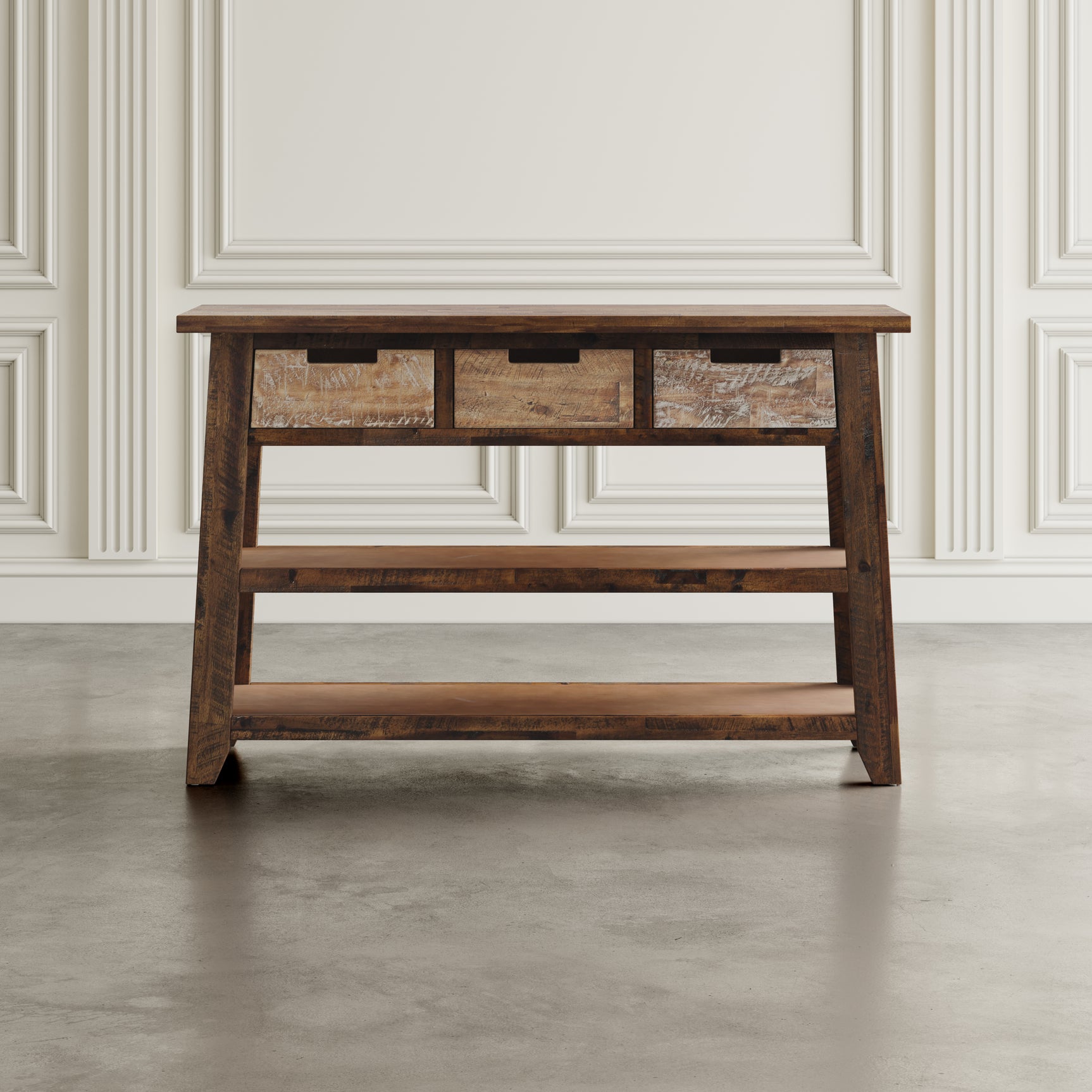 Painted Canyon Distressed Brown Sofa Table - Ornate Home