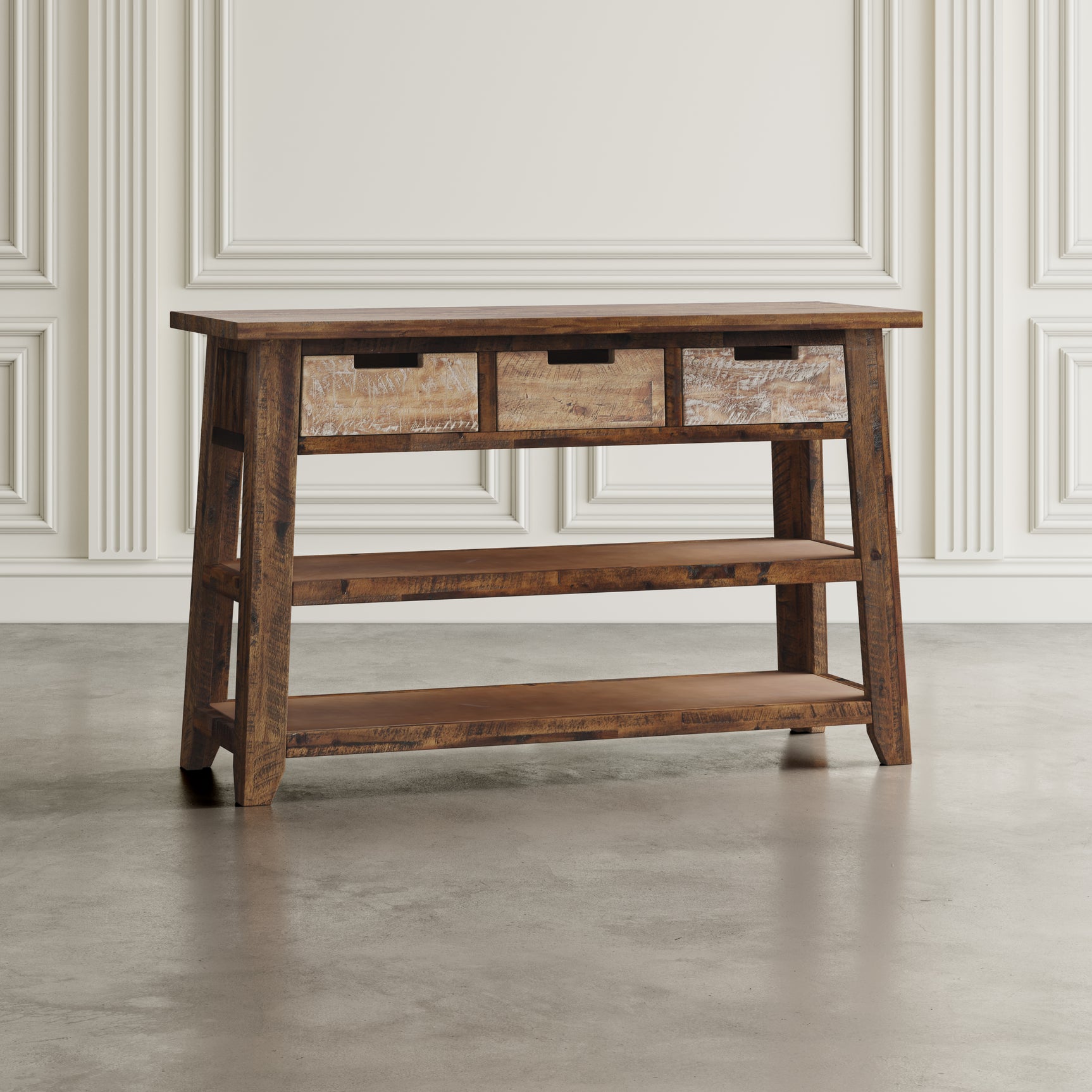 Painted Canyon Distressed Brown Sofa Table - Ornate Home
