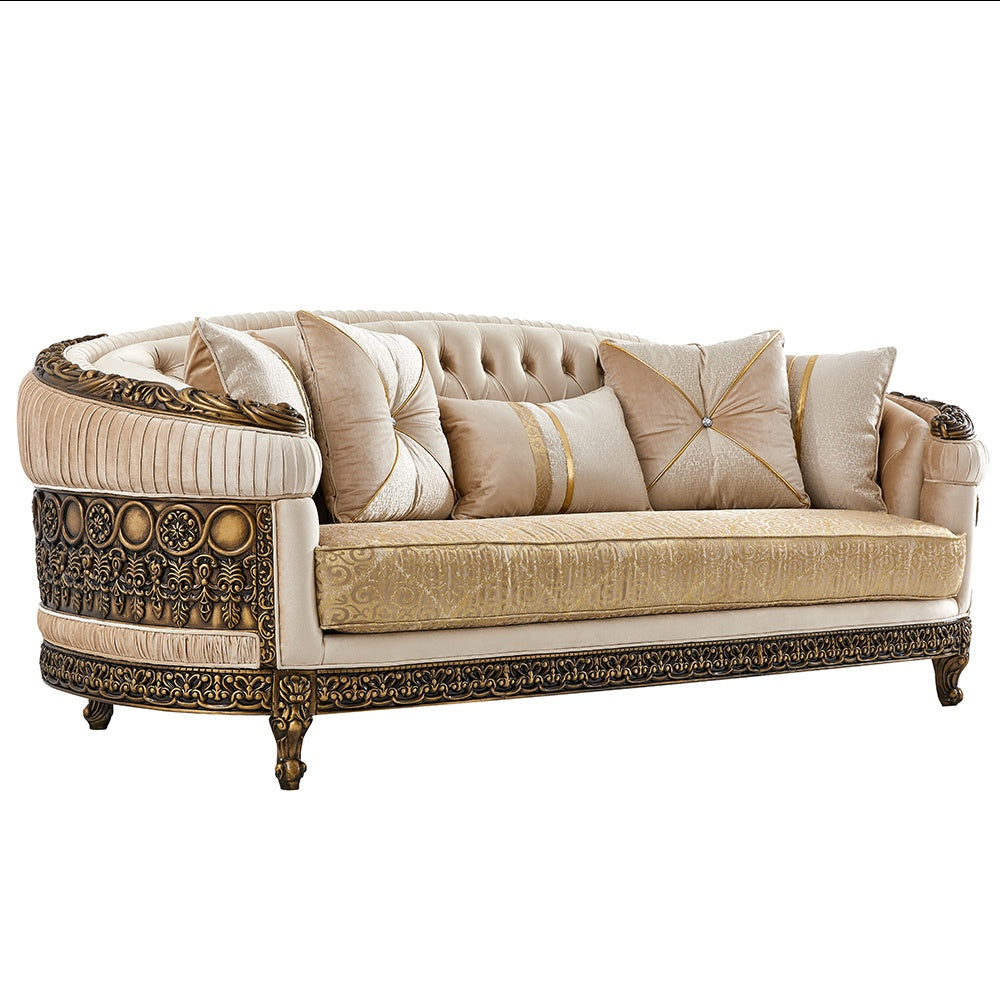 Palazzo Venezia Beige/Brown/Yellow Sofa / HD-9017 - Ornate Home