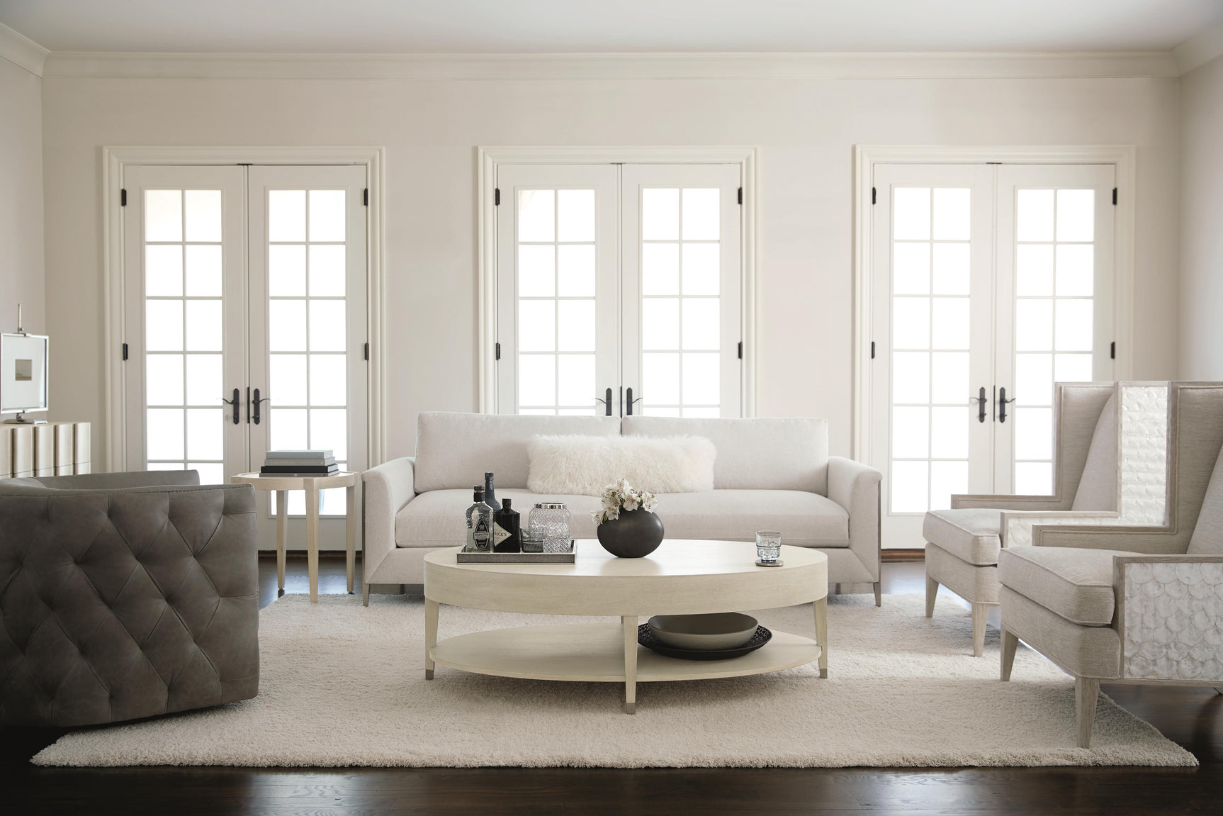 Palazzo White/Cream Swivel Chair - Ornate Home