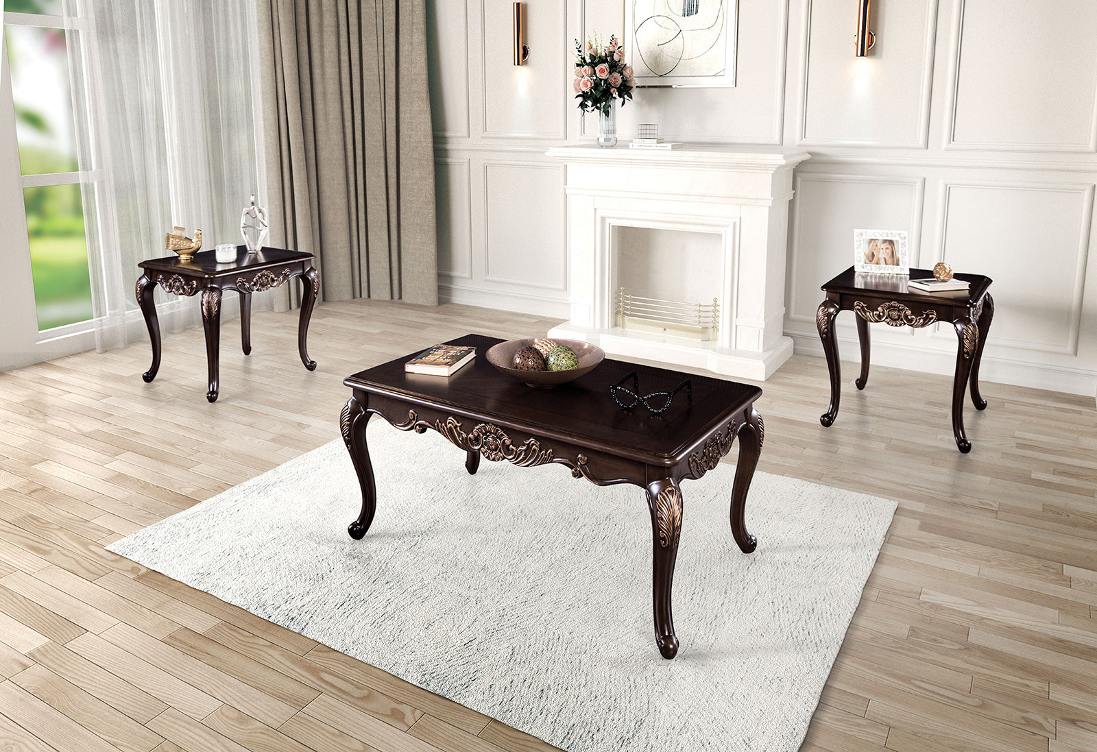 Palencia Dark Cherry/Beige Sofa & Loveseat - Ornate Home