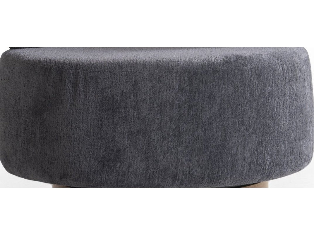 Palermo Anthracite Round Ottoman - Ornate Home