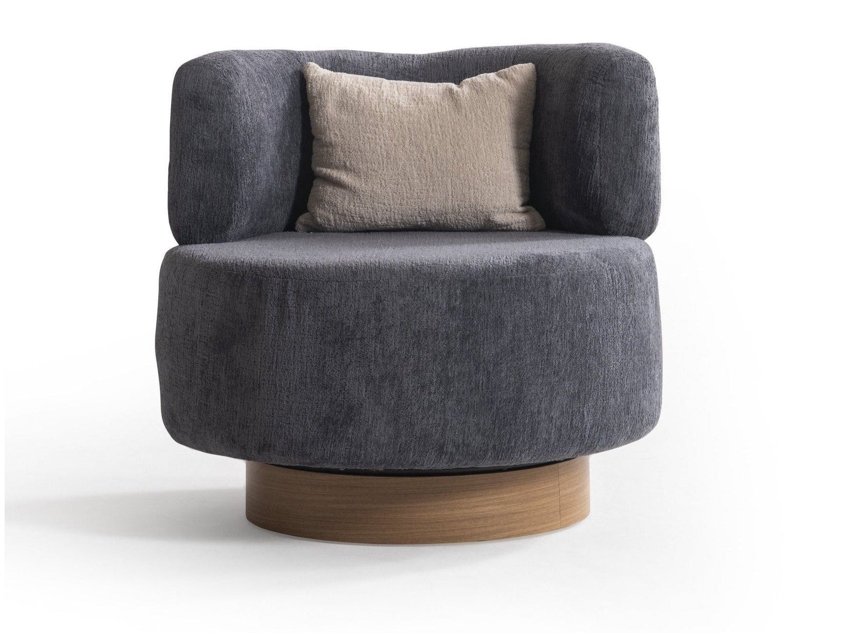 Palermo Anthracite Round Swivel Arm Chair - Ornate Home