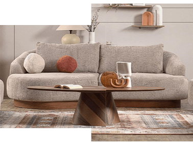 Palermo Gray Curved 2-piece Sectional Sofa - Ornate Home