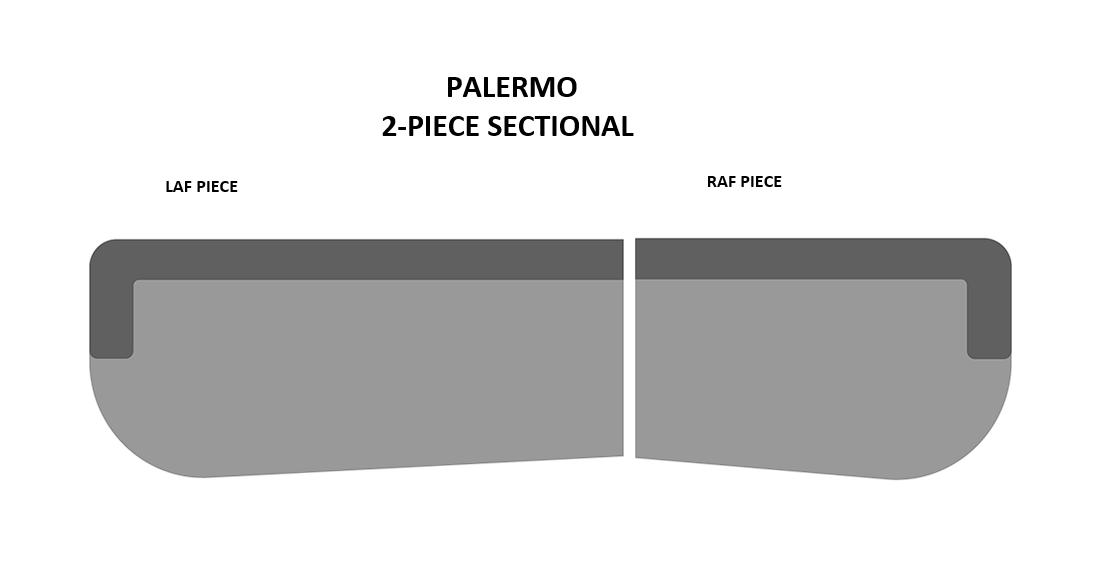 Palermo Gray Curved 2-piece Sectional Sofa - Ornate Home