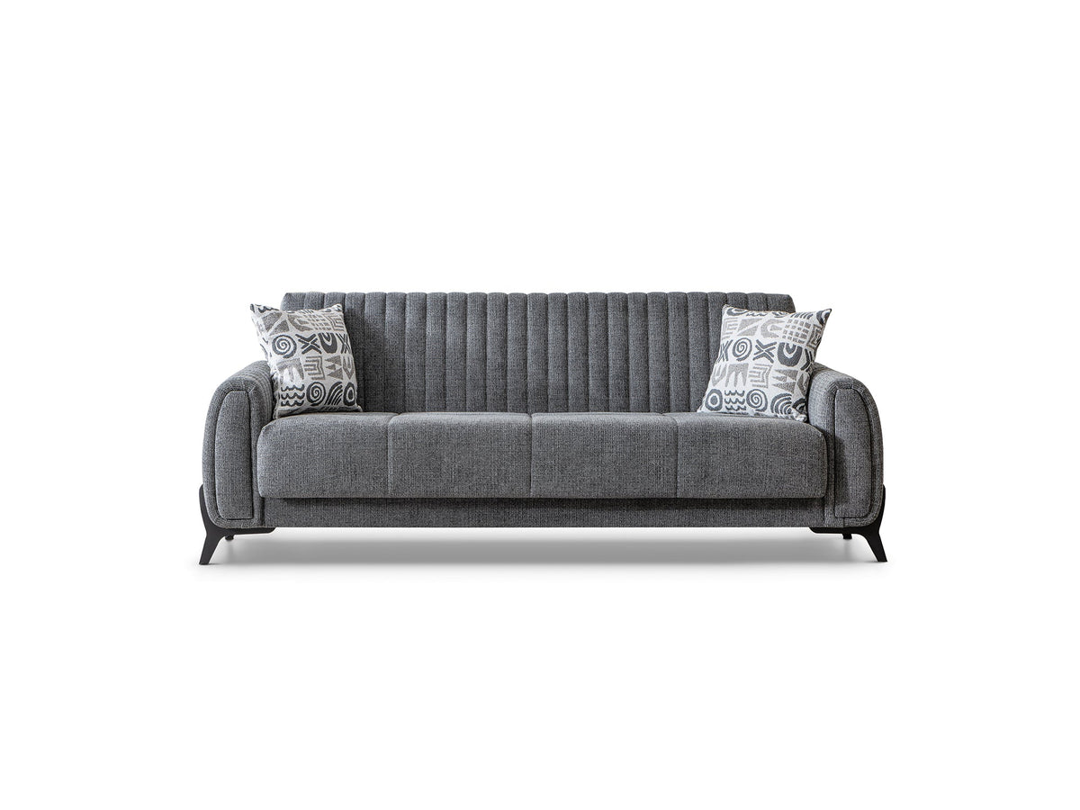 Palermo Grey 3-pieces (Sofa & Loveseat & Chair) Living Room Set - Ornate Home
