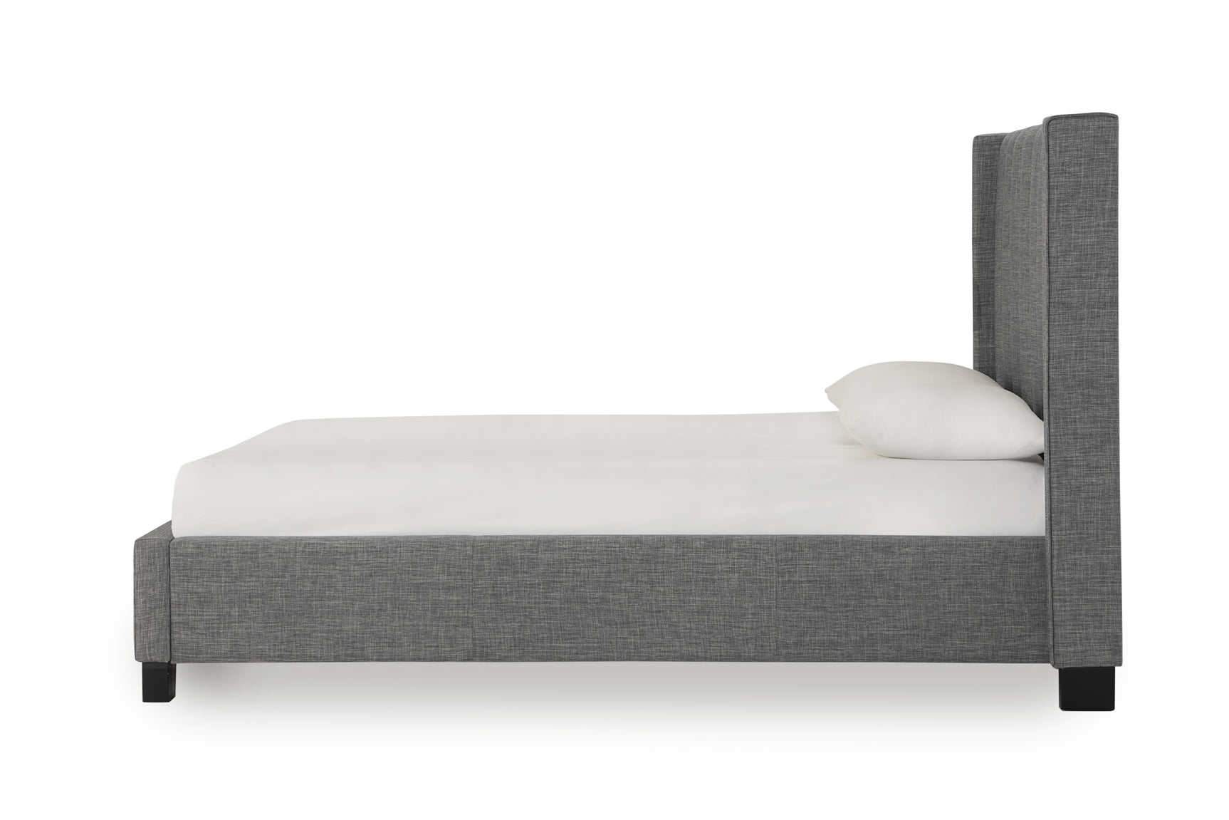 Palermo Upholstered Wingback Platform Bed in Dark Stone - Ornate Home