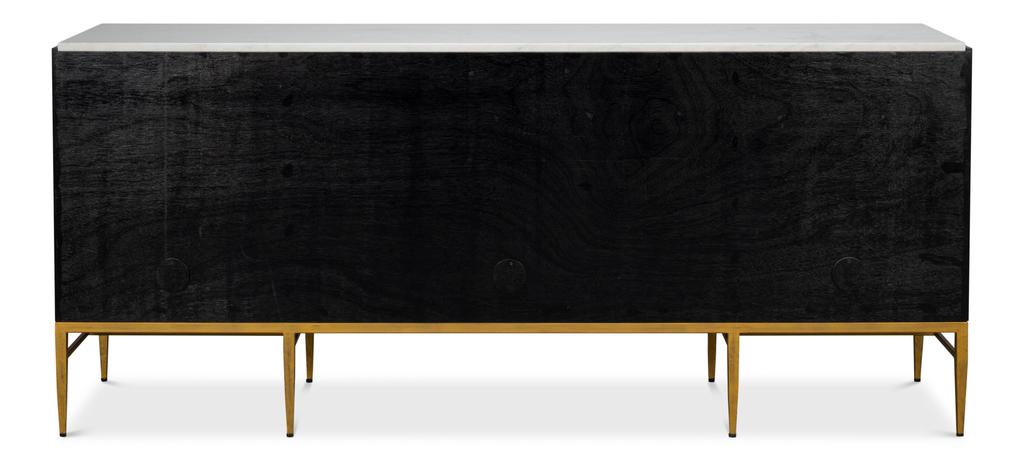Palisade Black Shagreen Credenza - Ornate Home