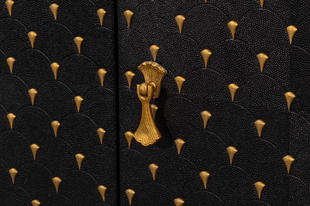 Palisade Black Shagreen Credenza - Ornate Home