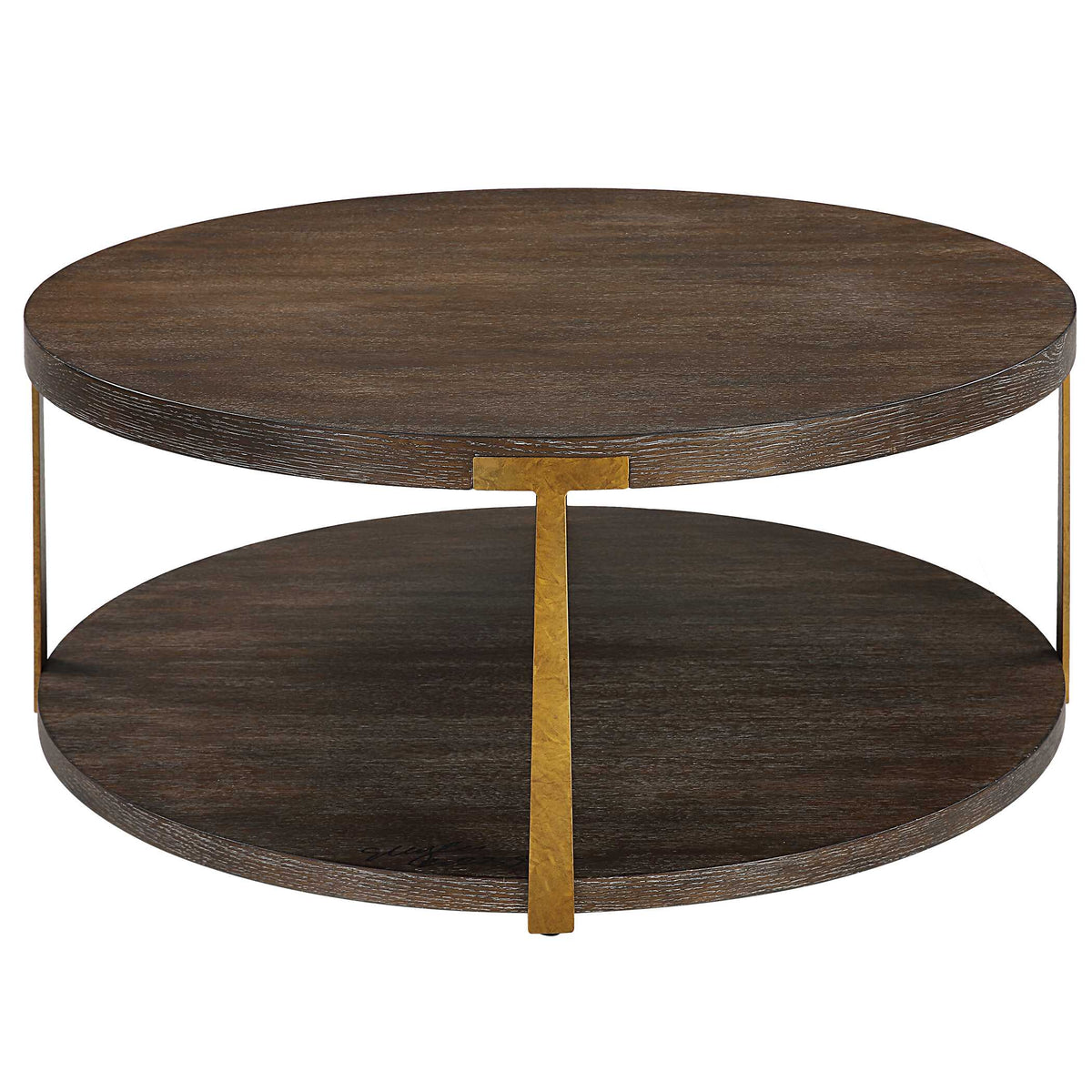 Palisade Woodtone Round Wood Coffee Table - Ornate Home