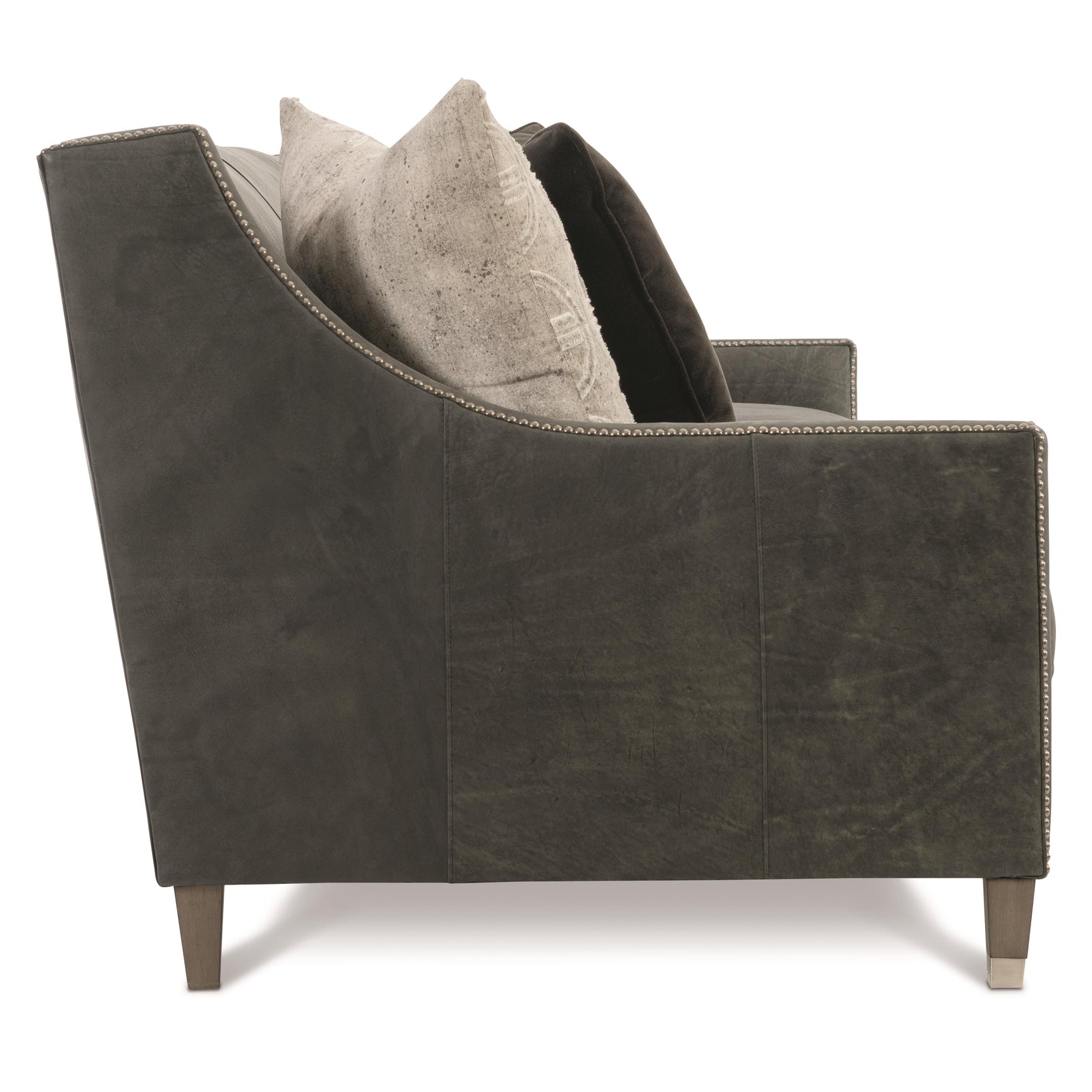 Palisades Charcoal Leather Sofa - Ornate Home