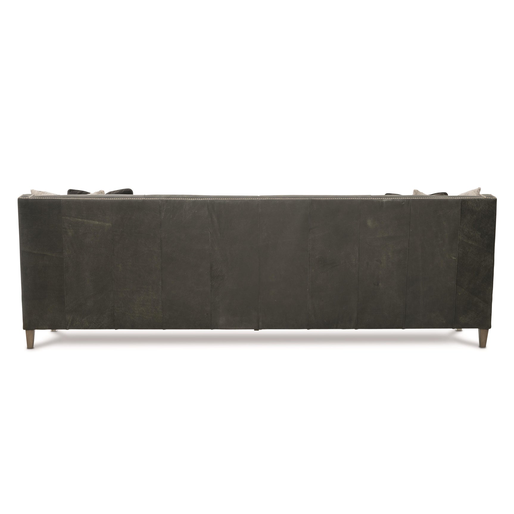 Palisades Charcoal Leather Sofa - Ornate Home