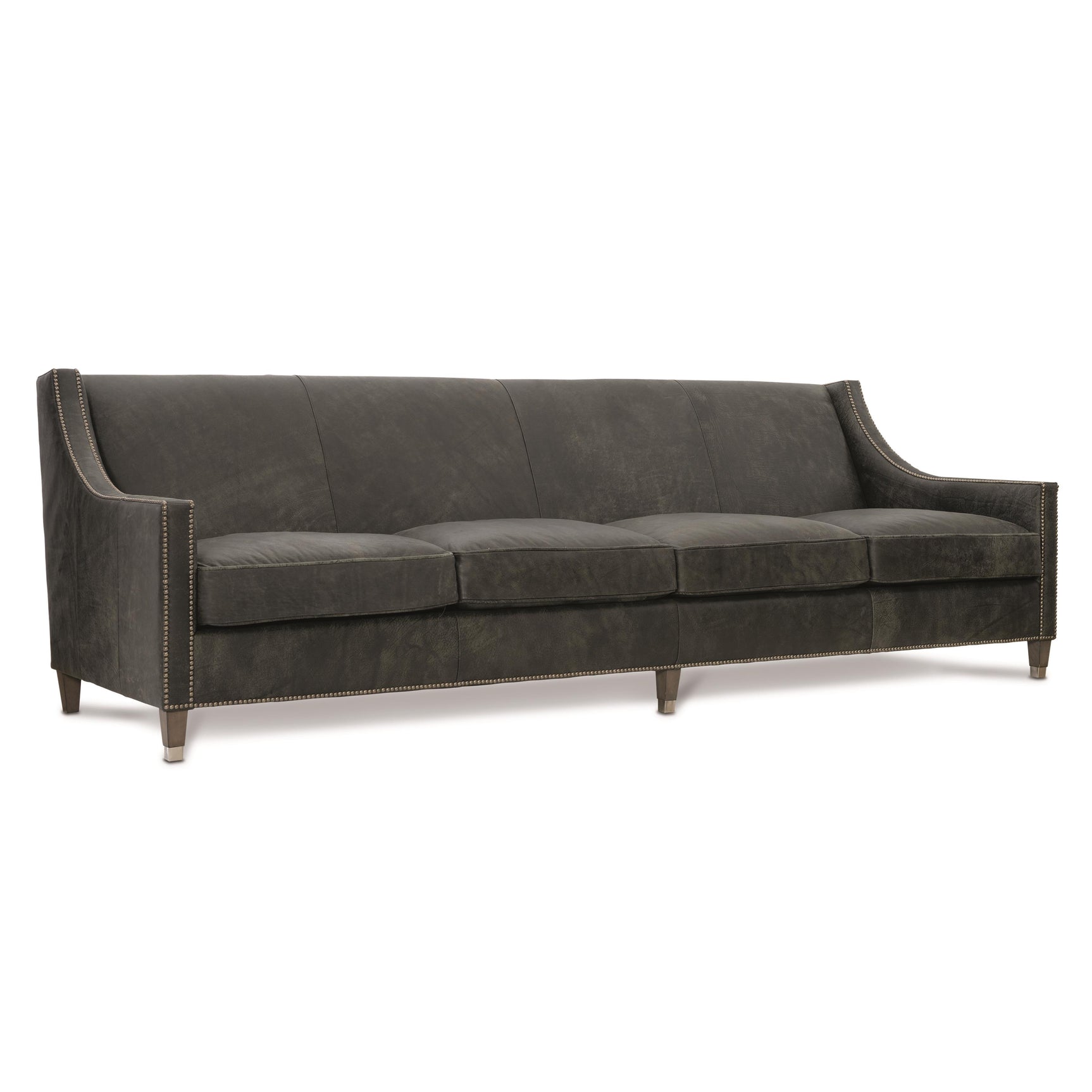 Palisades Charcoal Leather Sofa - Ornate Home