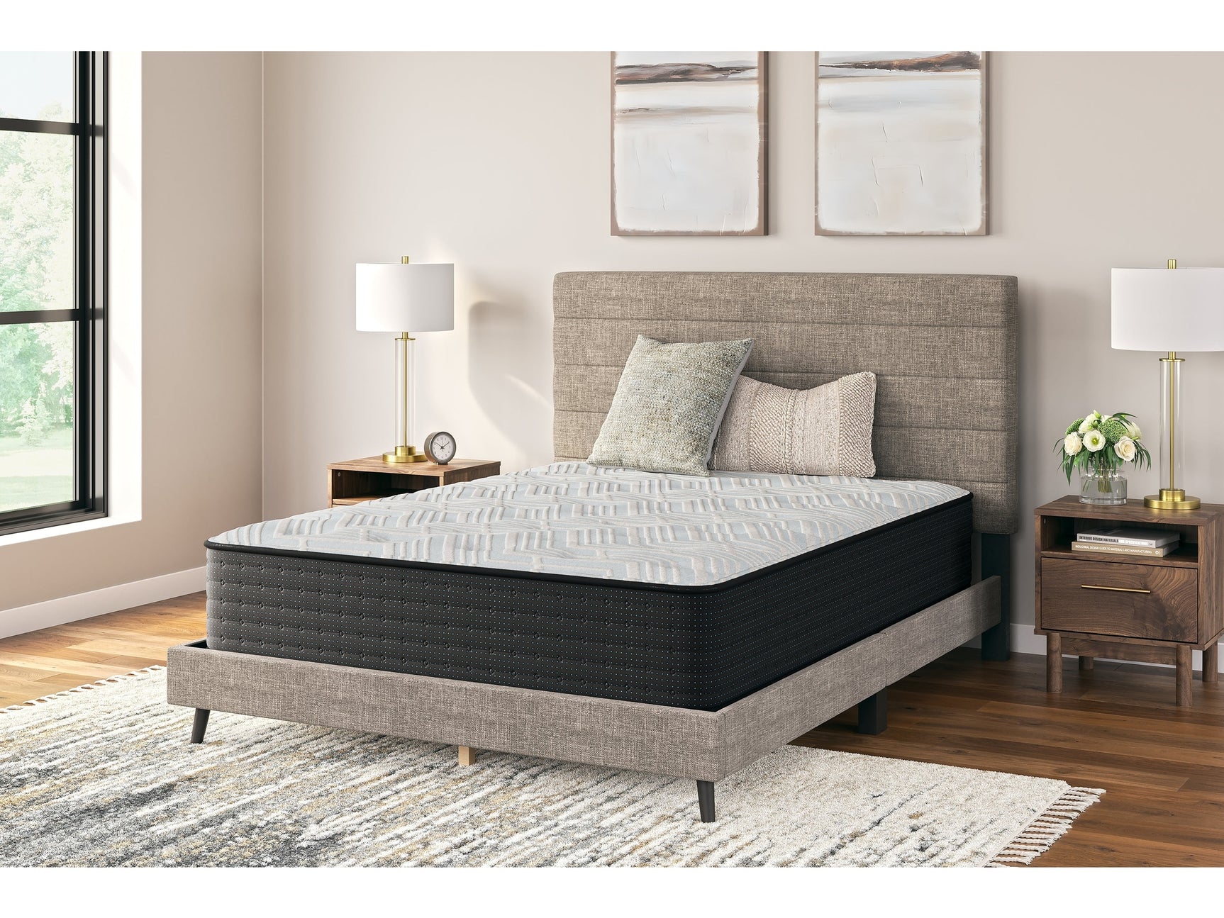 Palisades Gray/Blue 14 Inch Memory Foam Mattress / Plush - Ornate Home