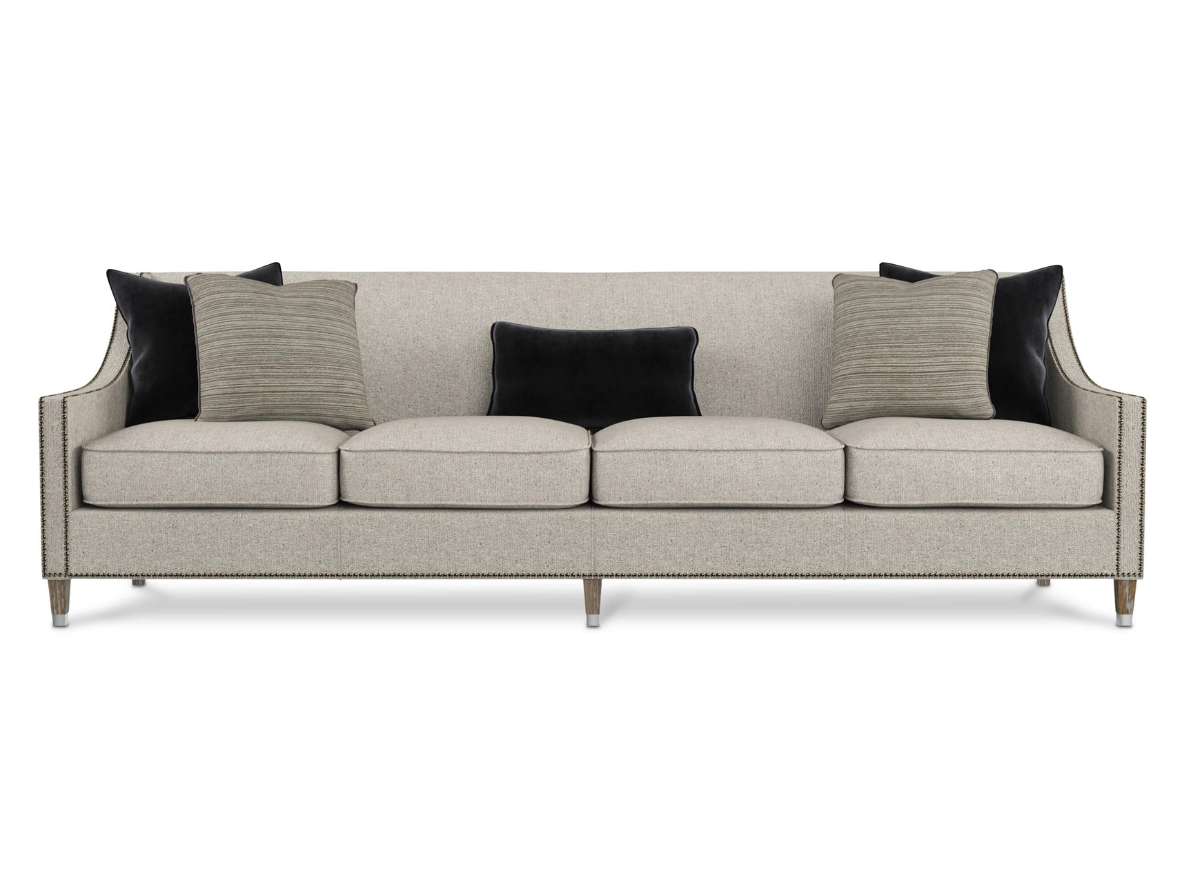 Palisades Grey 4 Seat Cushions Fabric Sofa - Ornate Home