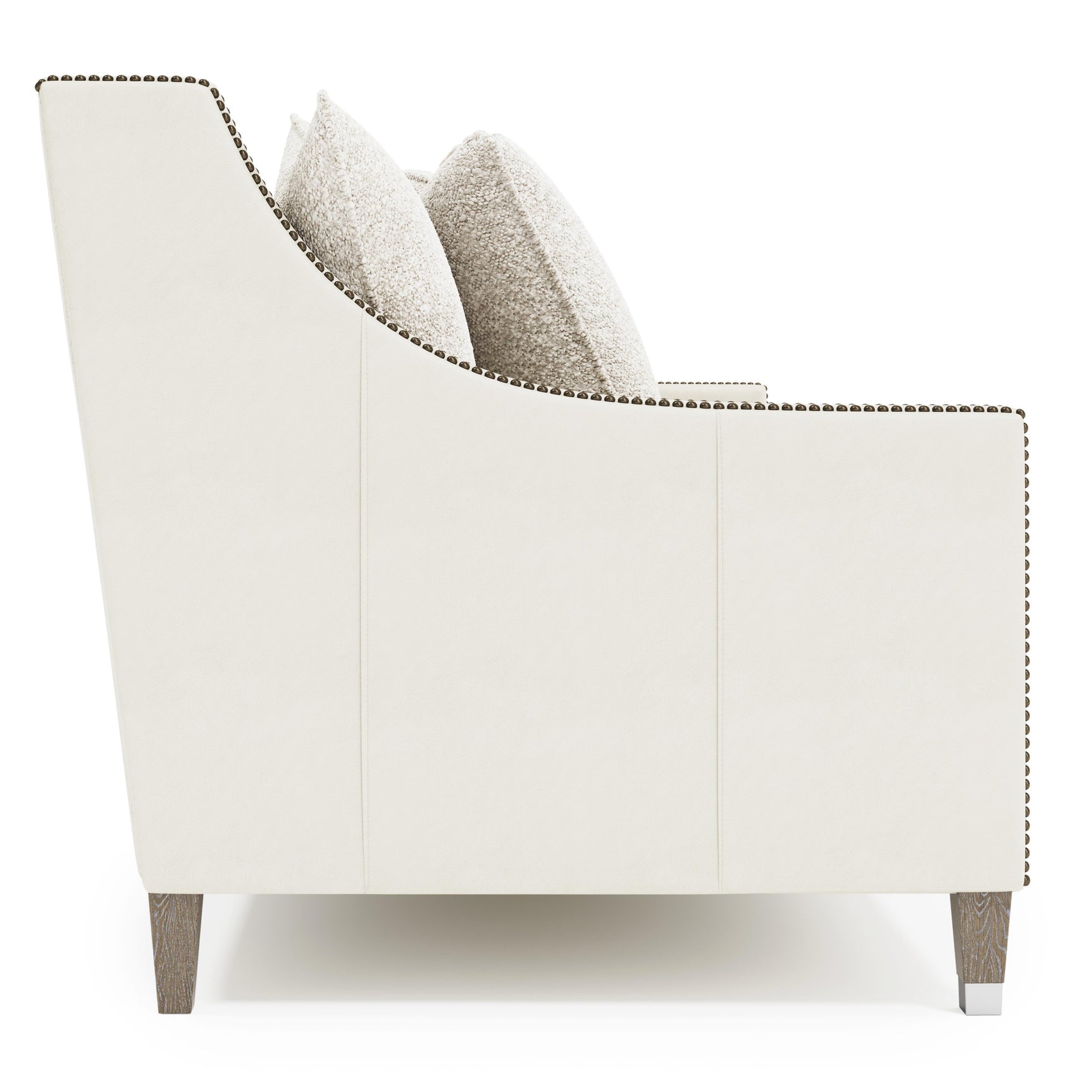 Palisades White/Cream Leather Sofa - Ornate Home