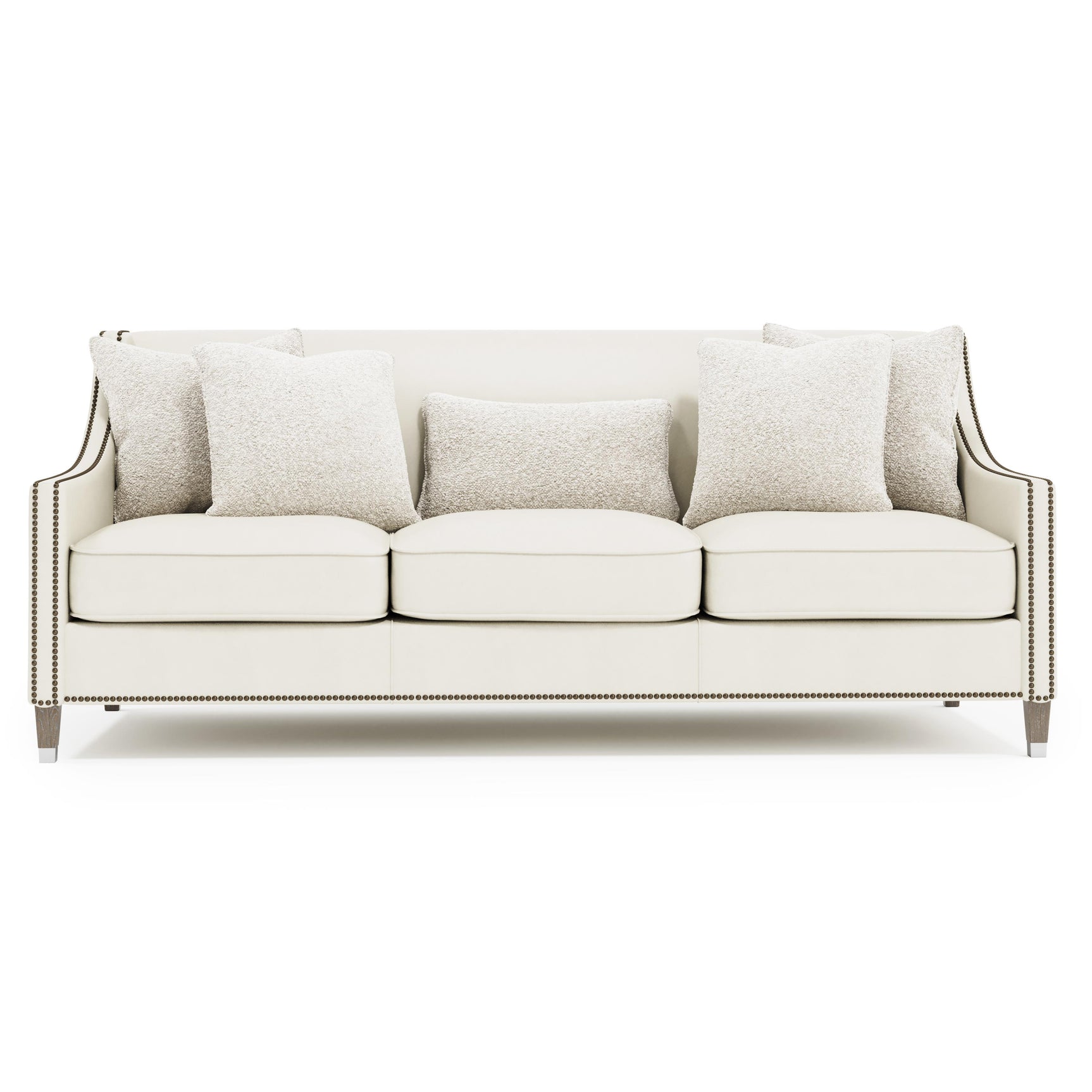 Palisades White/Cream Leather Sofa - Ornate Home