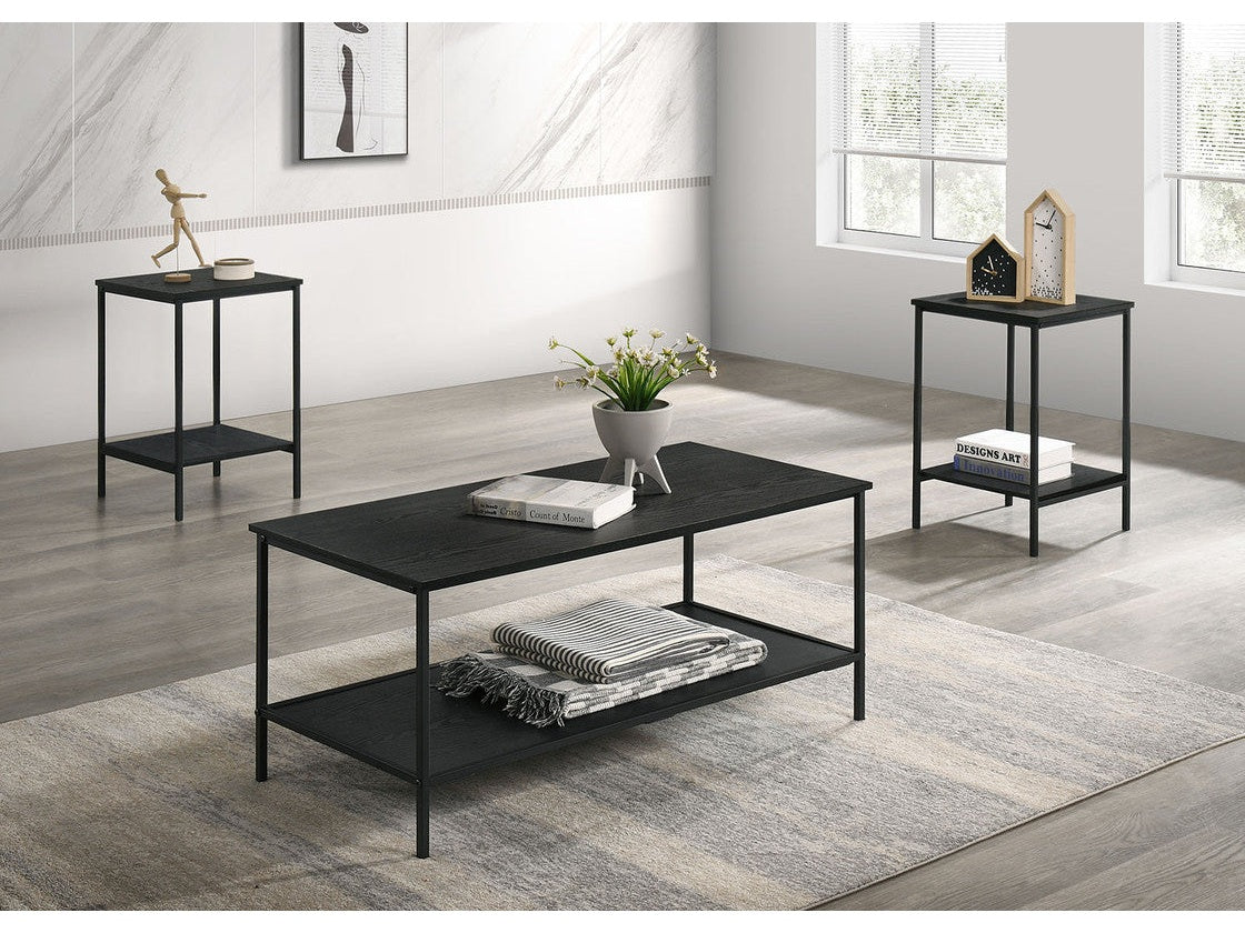 Pallas Black 3 Pc. Table Set - Ornate Home