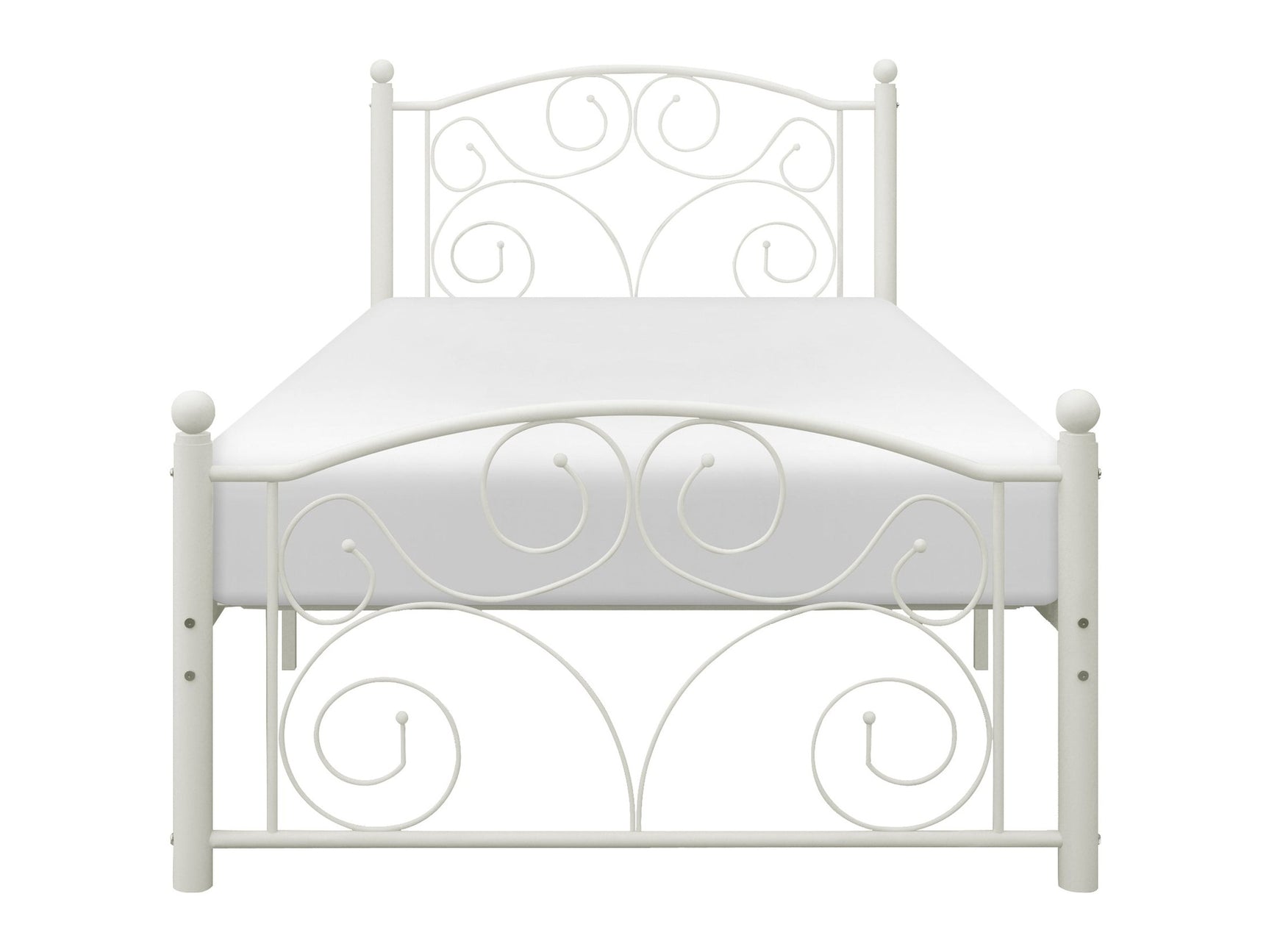 Pallina White Twin Metal Platfom Bed - Ornate Home