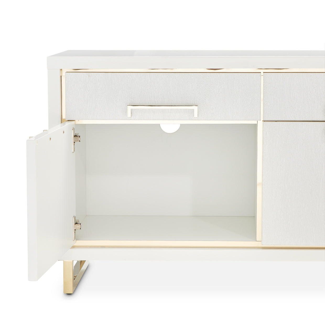 Palm Gate Cloud White Media Cabinet - Ornate Home