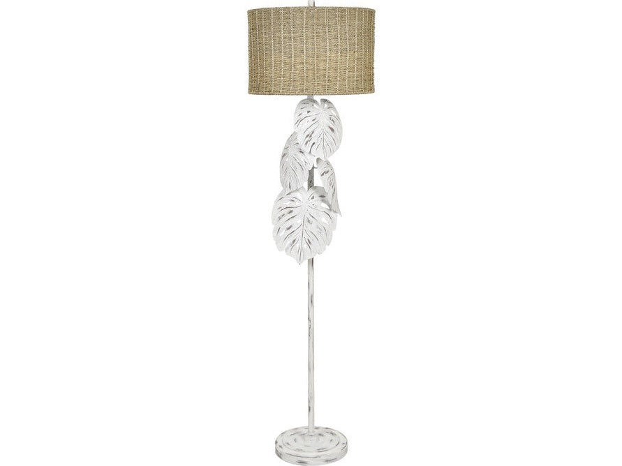Palm Shores White/Tan Floor Lamp - Ornate Home