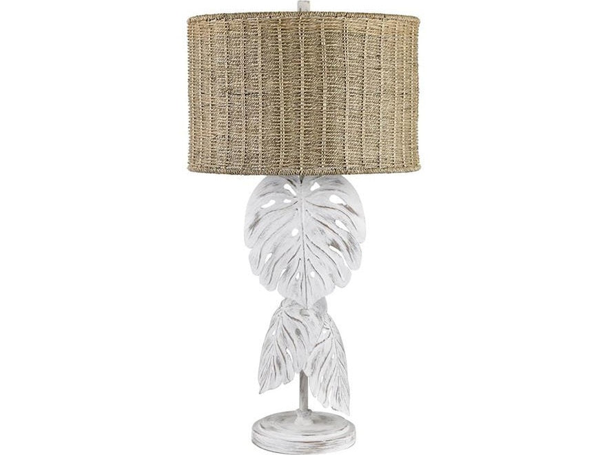Palm Shores White/Tan Table Lamp (Set of 2) - Ornate Home