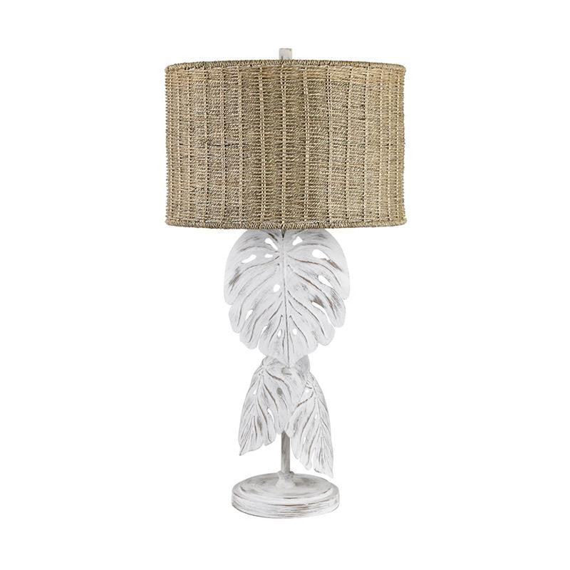 Palm Shores White/Tan Table Lamp (Set of 2) - Ornate Home