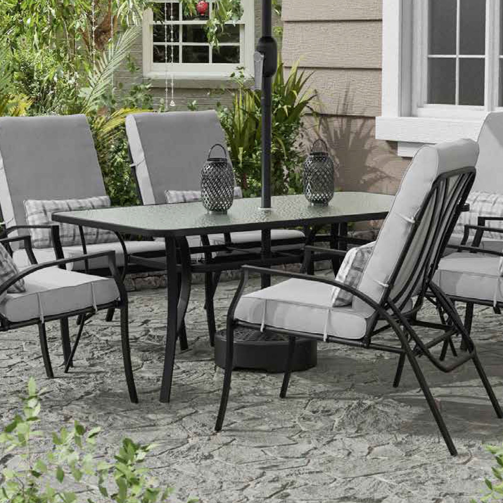 Palma Black/Gray Outdoor Dining Chair - Ornate Home
