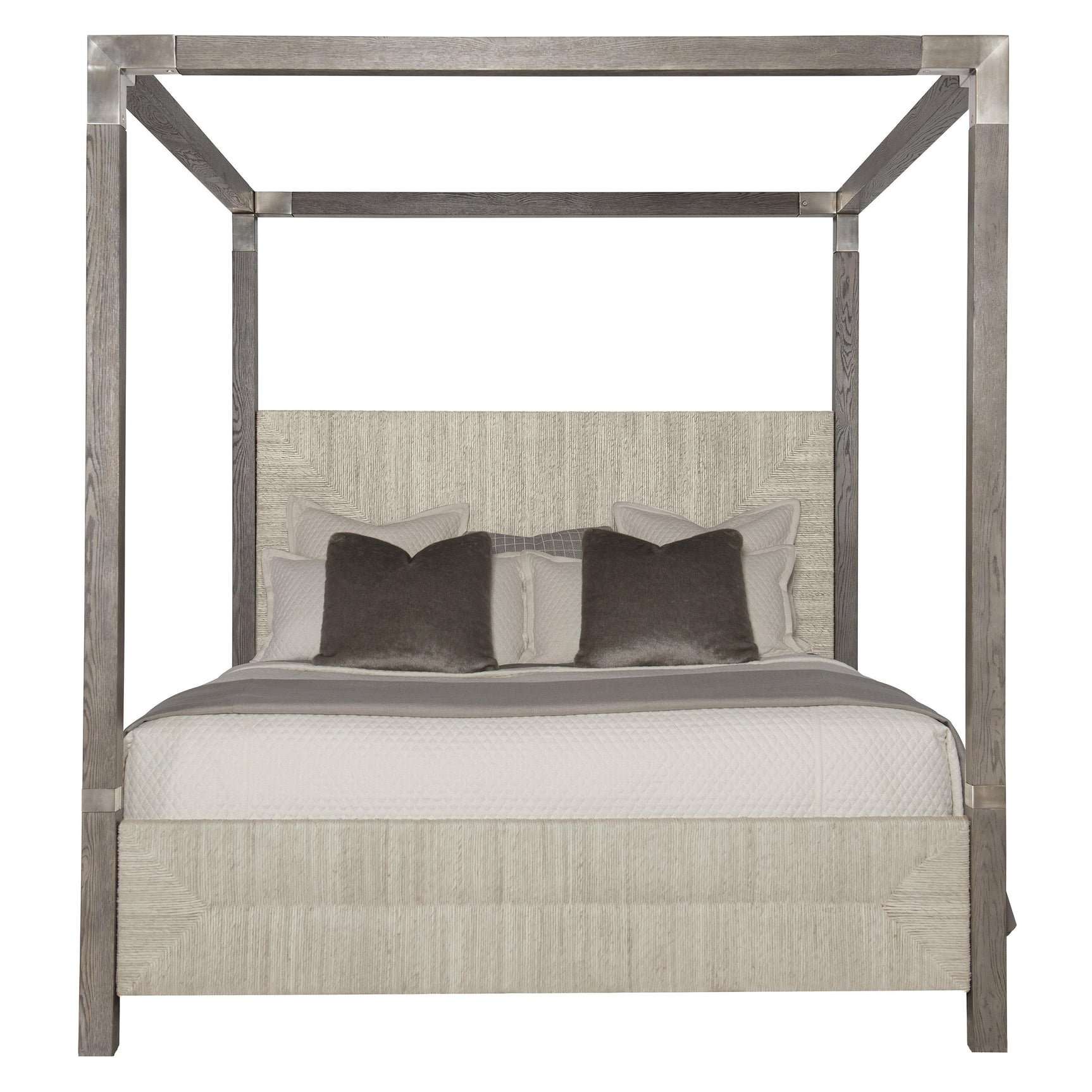Palma Rustic Grey/Light grey Canopy King Bed - Ornate Home