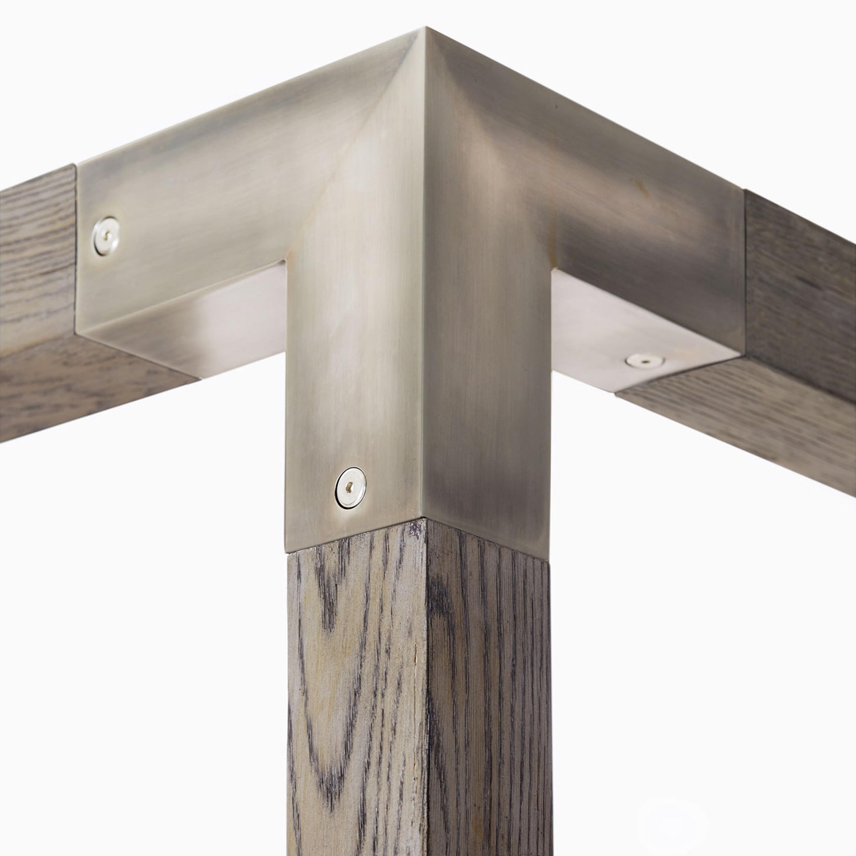 Palma Rustic Grey/White/Cream Fabric Canopy King Bed - Ornate Home