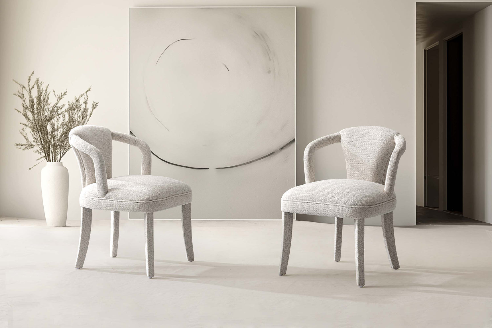 Palmer Dining Armchair in Ivory (set of 2) - Ornate Home