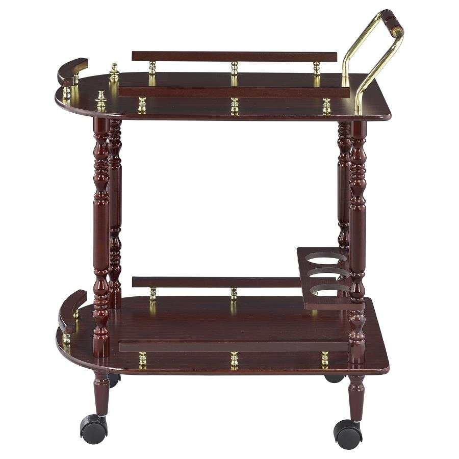 Palmer Merlot & Brass 2-tier Serving Cart - Ornate Home