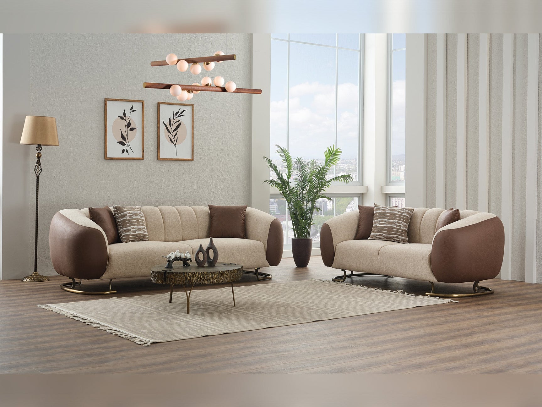 Palmera Cream 3-pieces (Sofa & Loveseat & Chair) Living Room Set