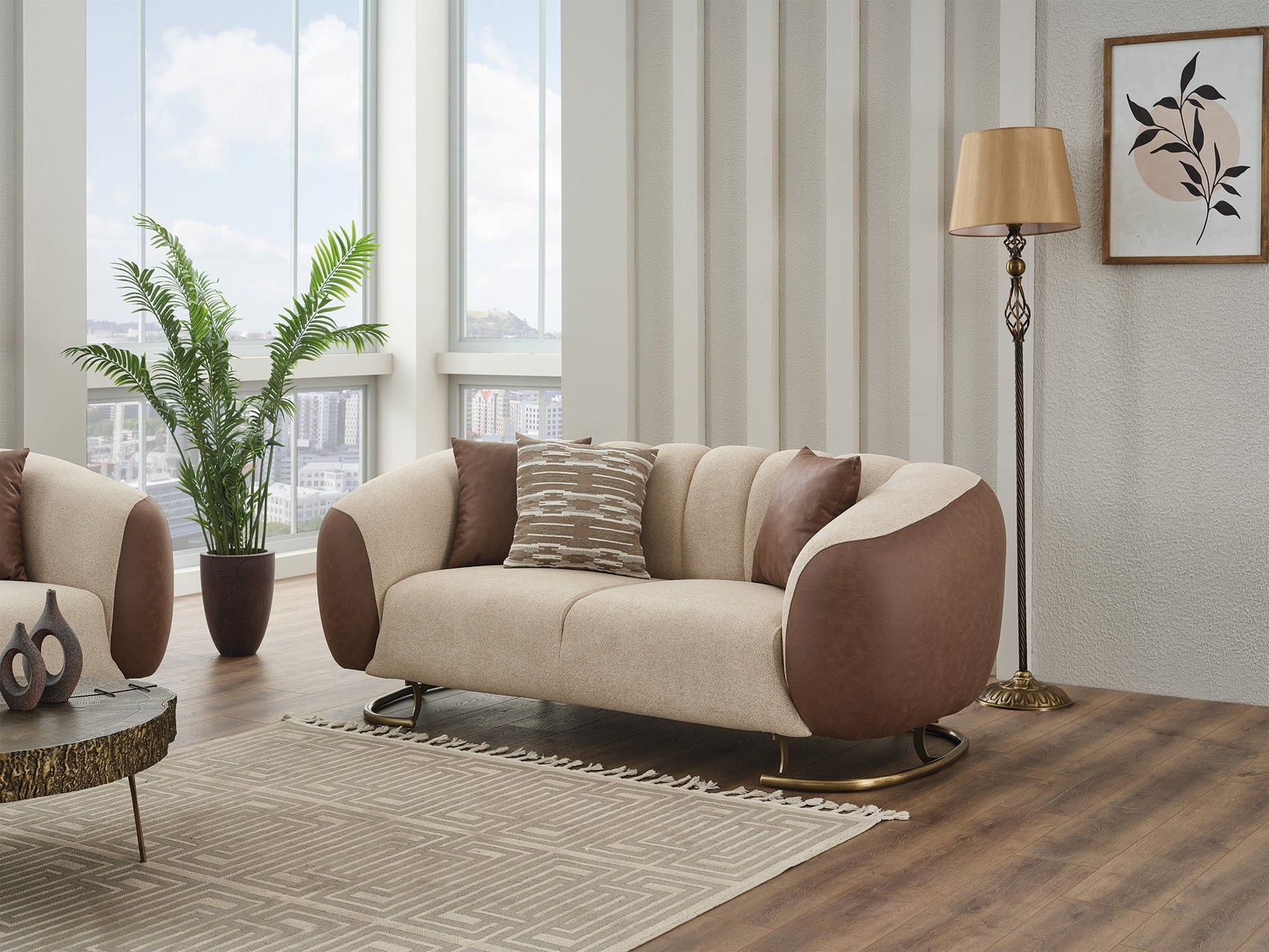 Palmera Cream 3-pieces (Sofa & Loveseat & Chair) Living Room Set