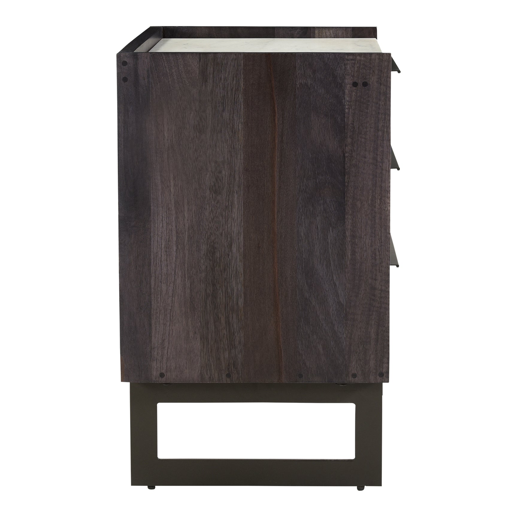 Paloma Charcoal Grey 3 Drawer Nightstand - Ornate Home
