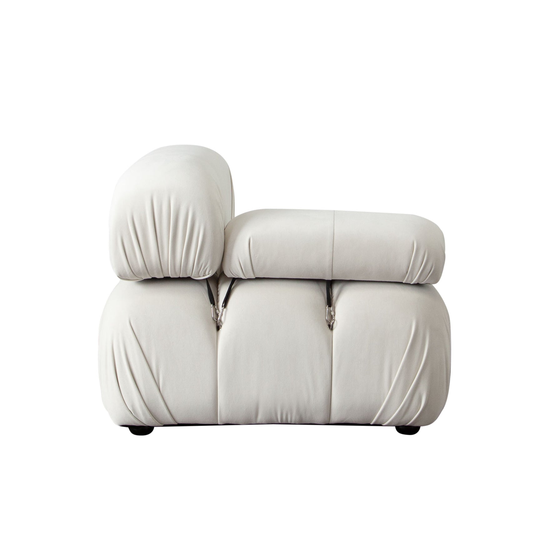 Paloma Light Cream Velvet Modular Sectional / 3-piece - Ornate Home