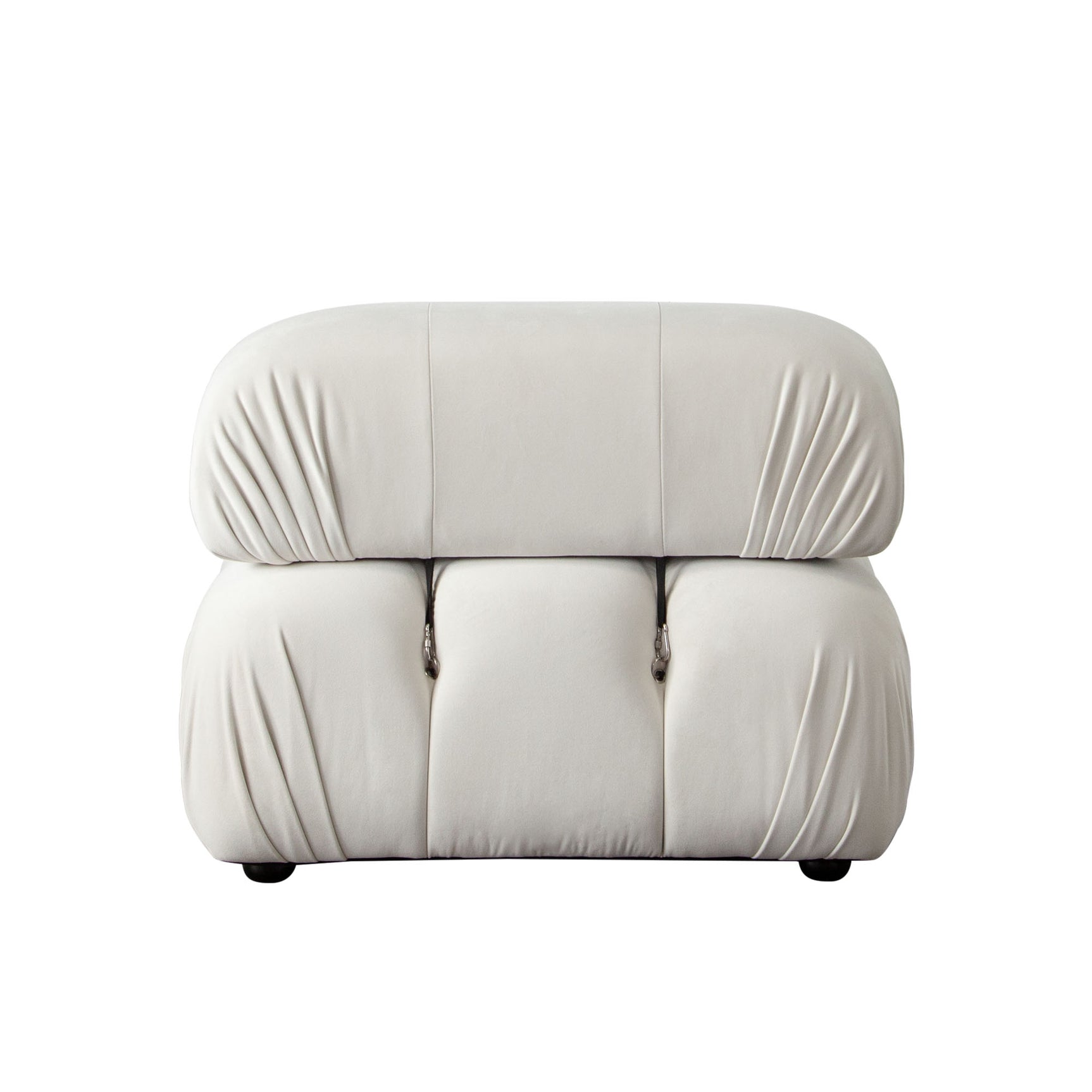 Paloma Light Cream Velvet Modular Sectional / 3-piece - Ornate Home