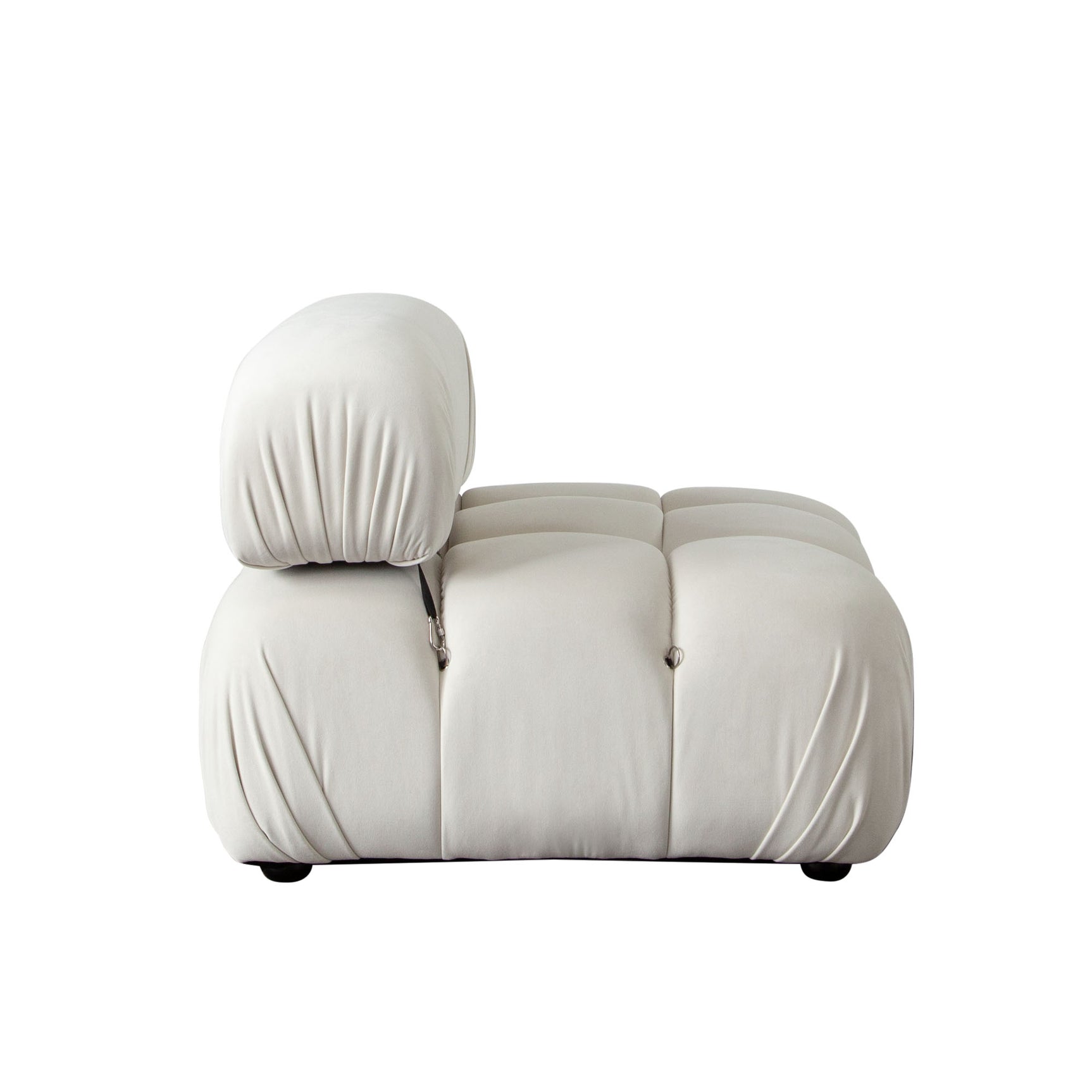 Paloma Light Cream Velvet Modular Sectional / 3-piece - Ornate Home