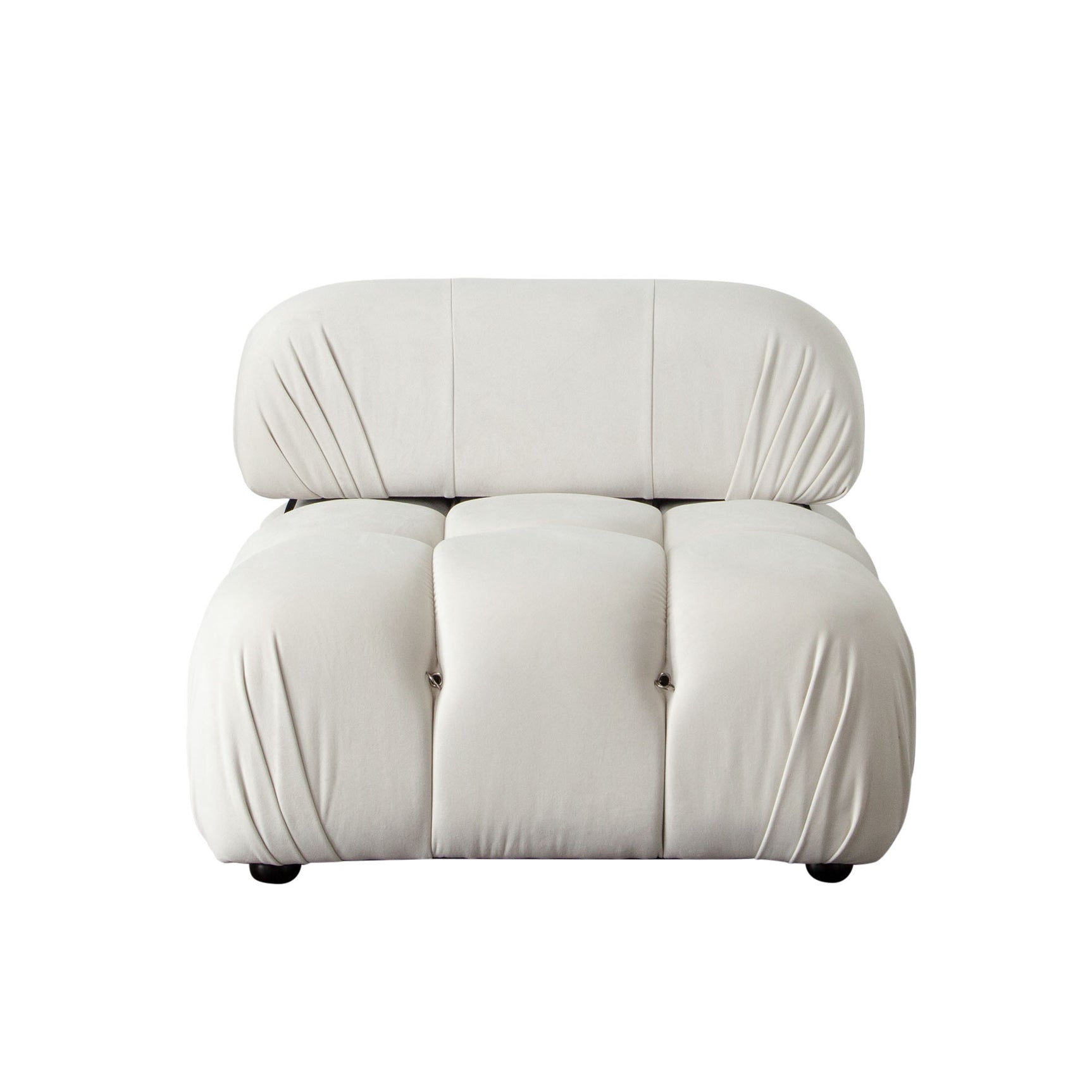 Paloma Light Cream Velvet Modular Sectional / 3-piece - Ornate Home