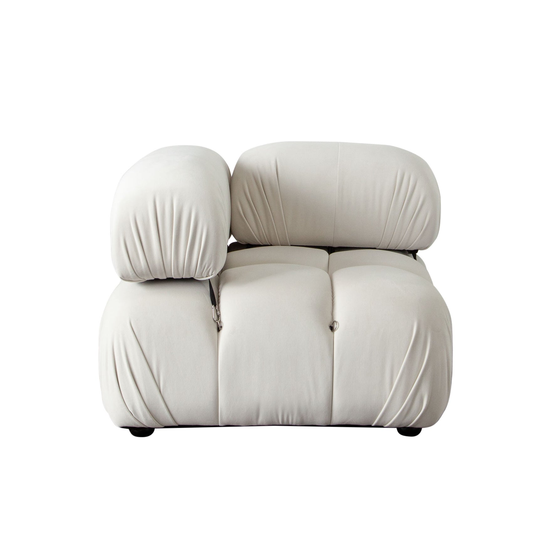 Paloma Light Cream Velvet Modular Sectional / 5-piece - Ornate Home