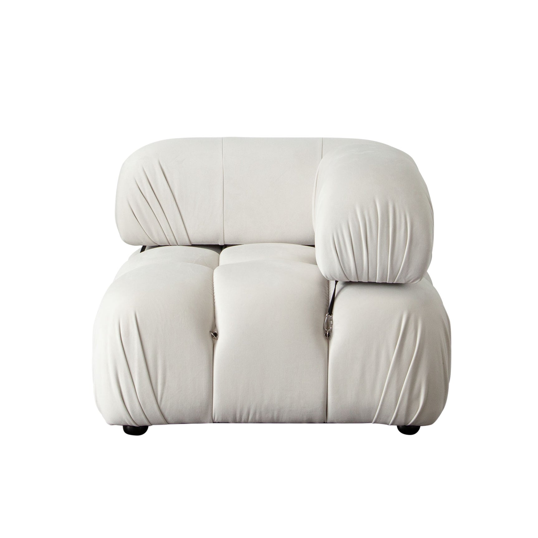 Paloma Light Cream Velvet Modular Sectional / 5-piece - Ornate Home