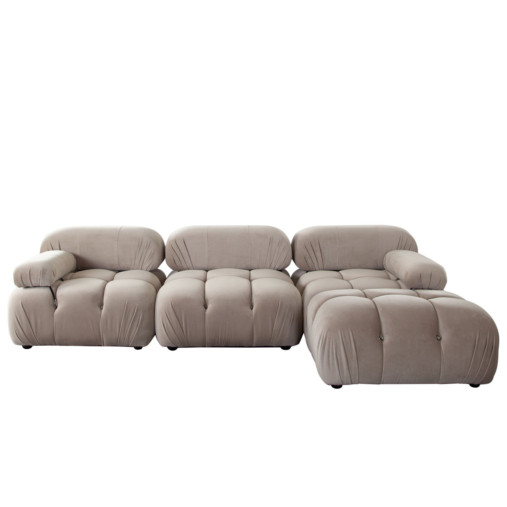 Paloma Mink Tan Velvet Modular Sectional / 4-piece - Ornate Home