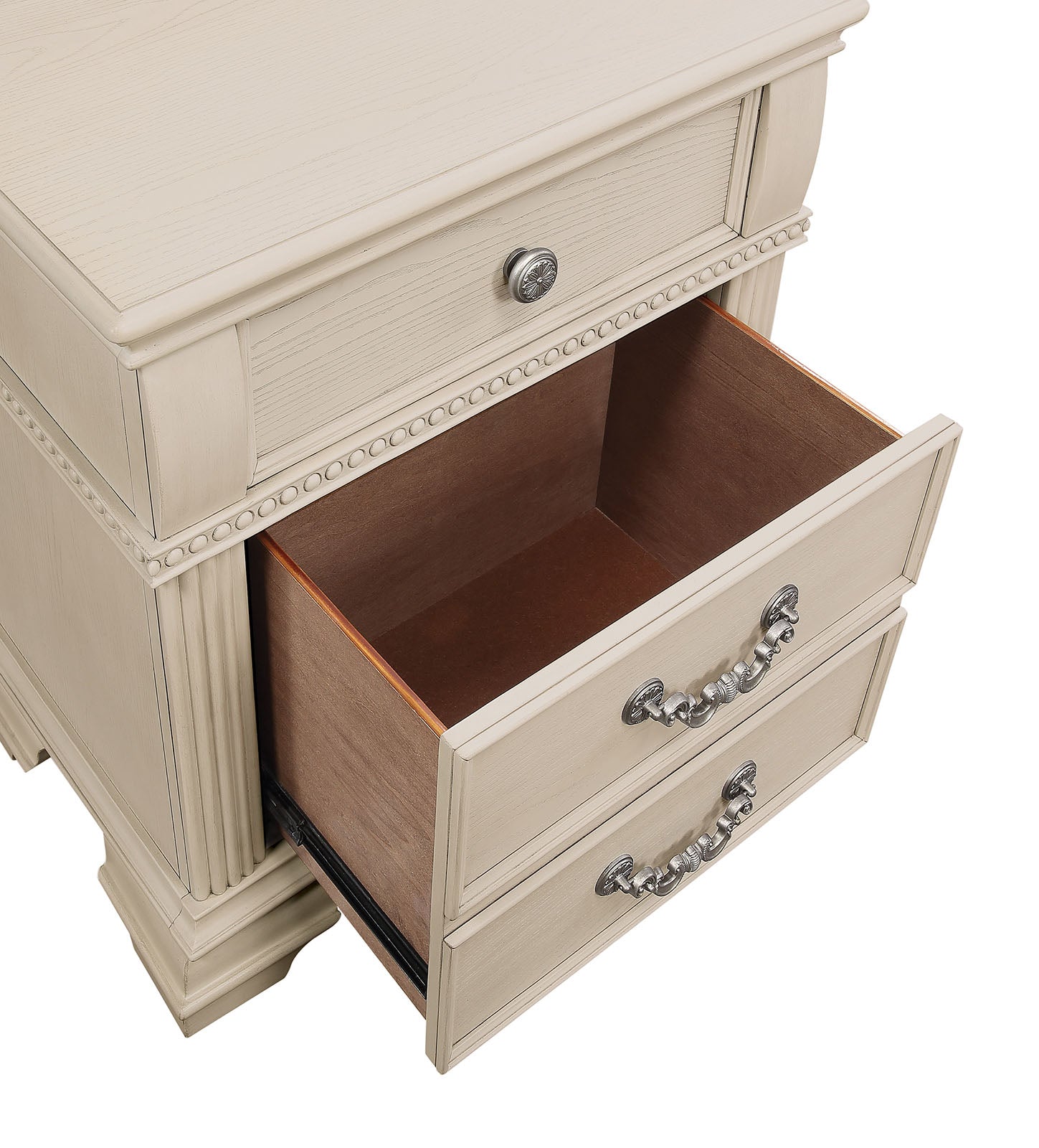 Pamphilos Antique White Nightstand - Ornate Home