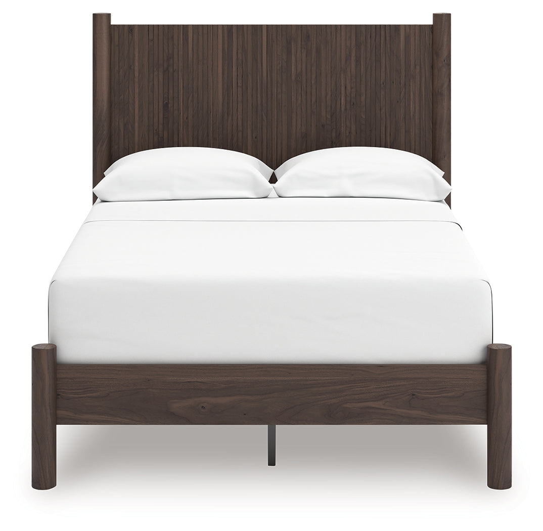 Pamytta Brown Full Panel Platform Bed, Dresser and Mirror (Online Special Price) - Ornate Home