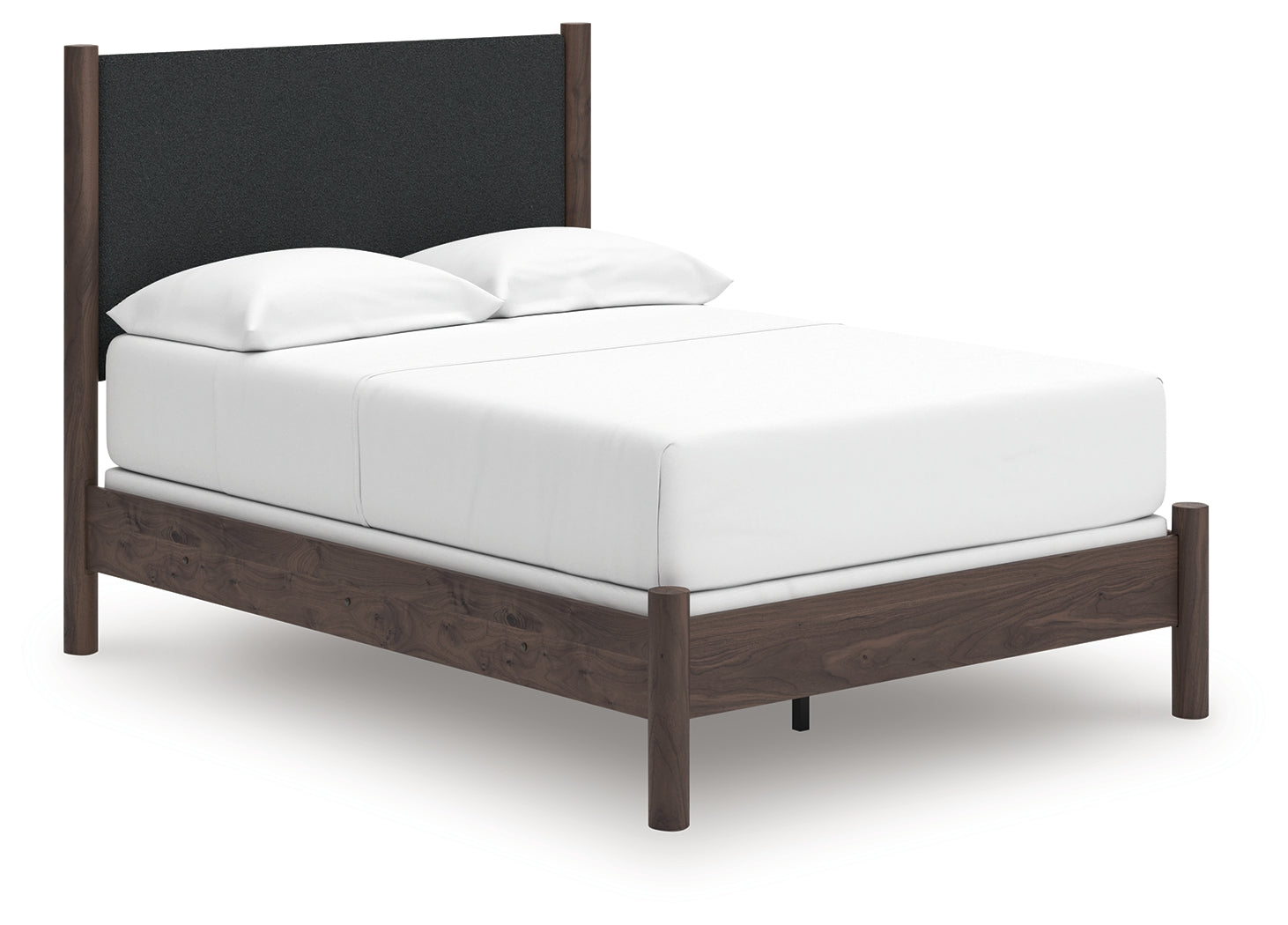 Pamytta Brown Full Upholstered Panel Bed, Dresser and Mirror (Online Special Price) - Ornate Home