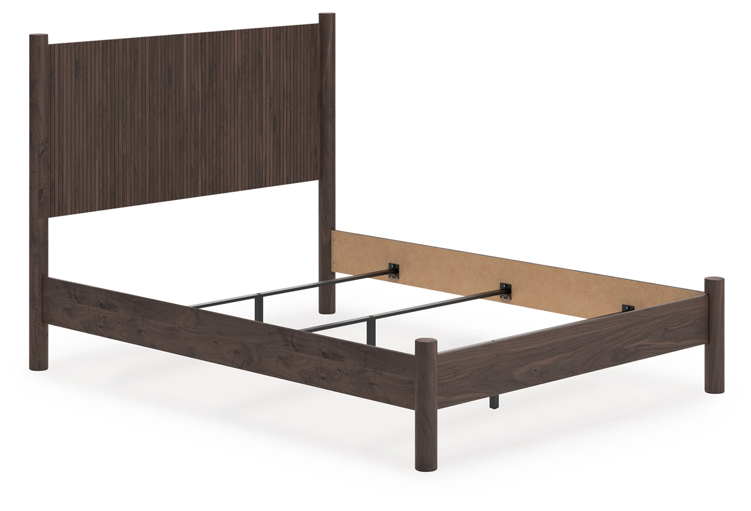 Pamytta Brown Queen Panel Platform Bed, Dresser and Mirror (Online Special Price) - Ornate Home