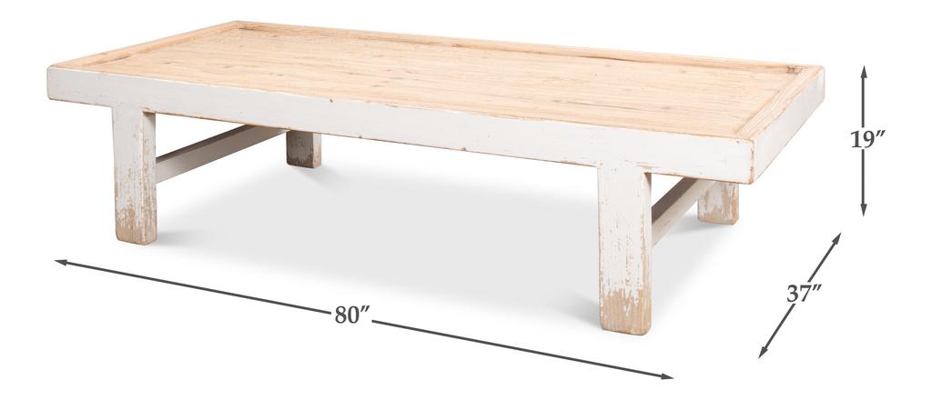 Panel Heritage White Large Wood Panel Coffee Table - Ornate Home